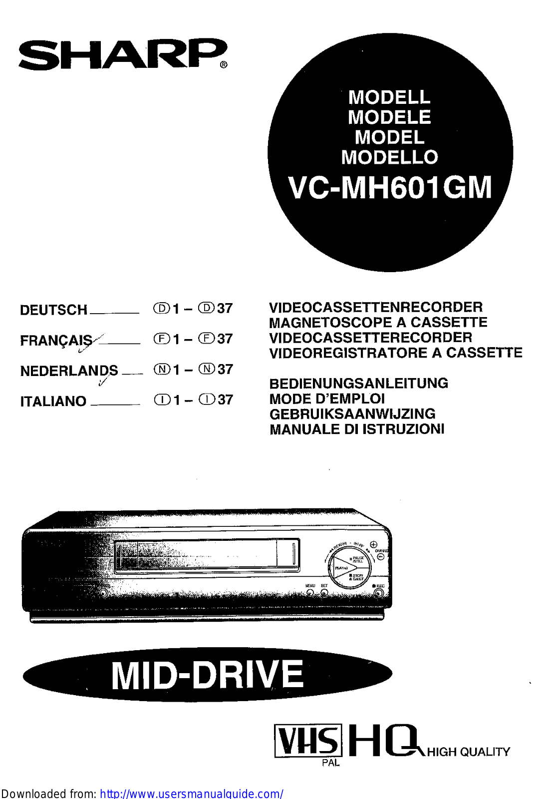 SHARP VC-MH601GM User Manual