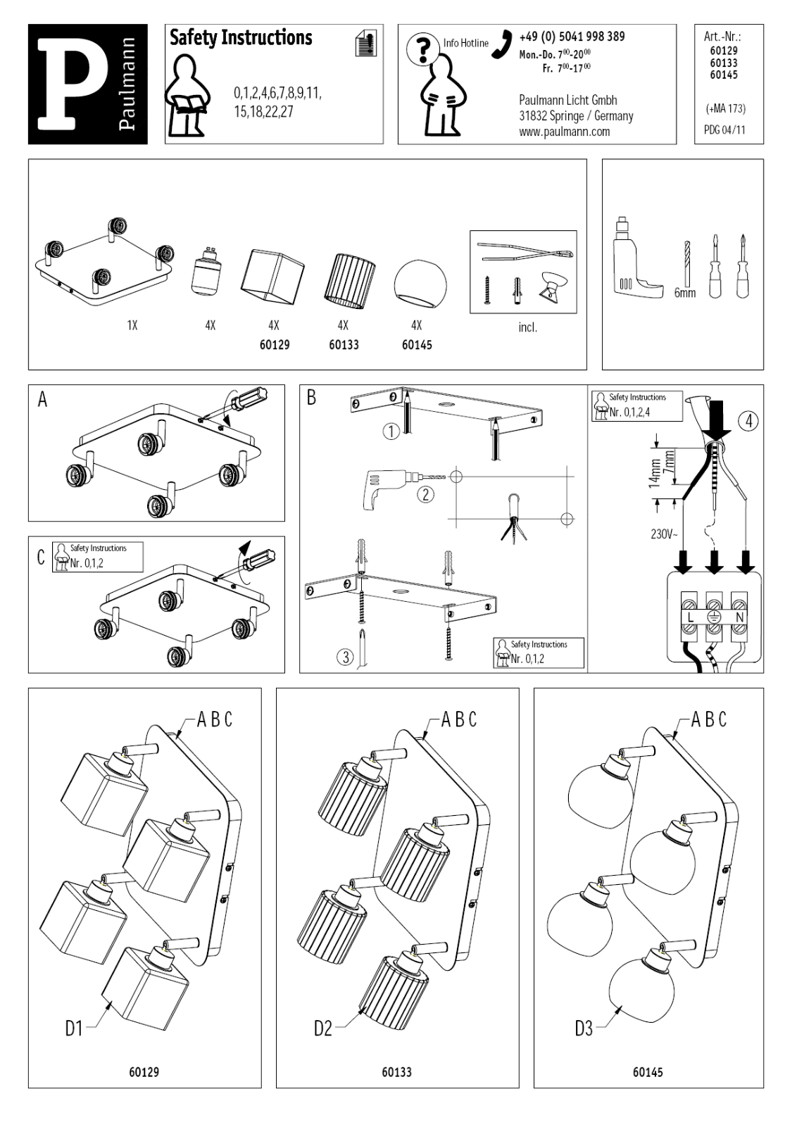Paulmann 60133 Installation manual - ManualMachine.com