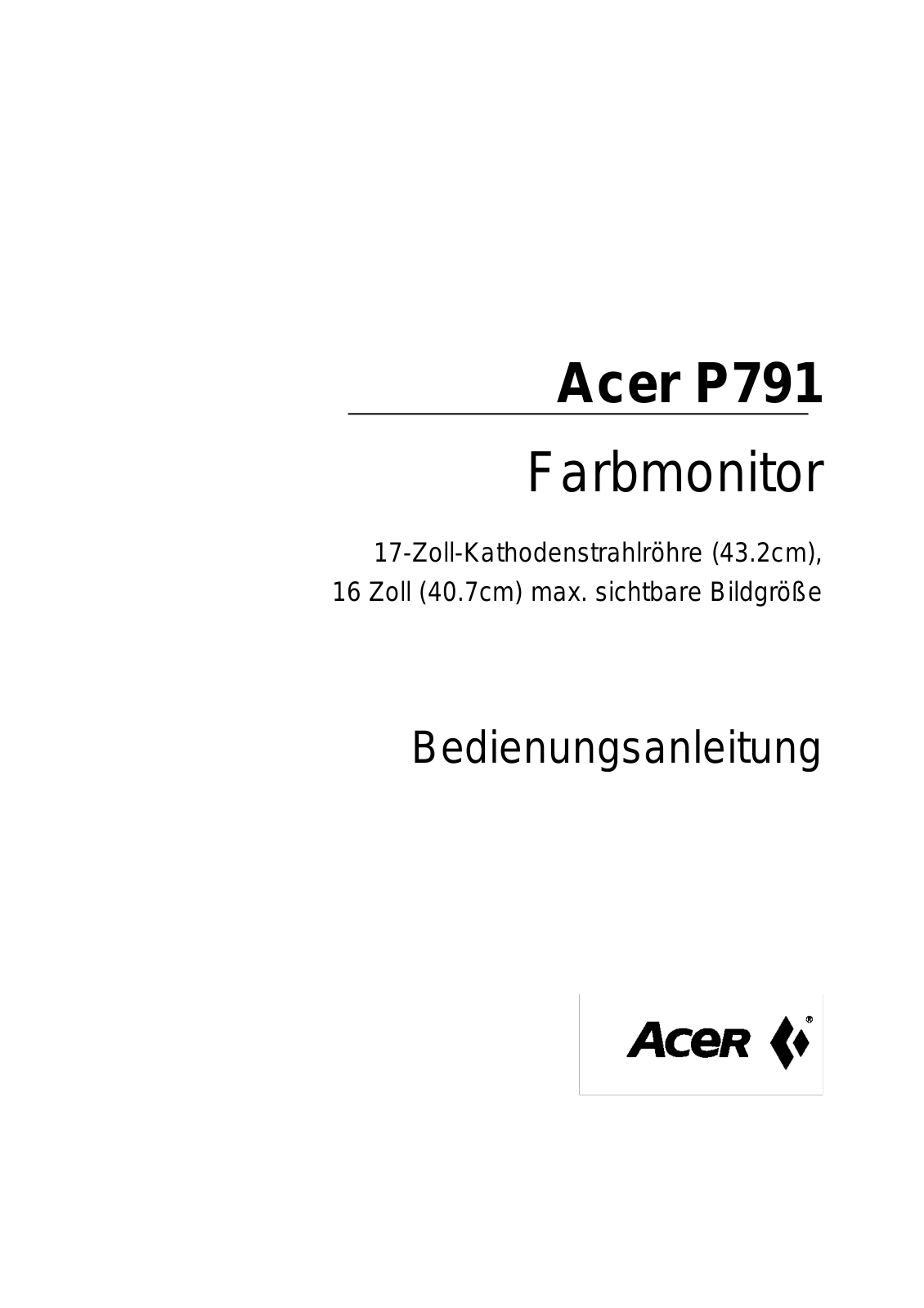 Acer P791 User Manual