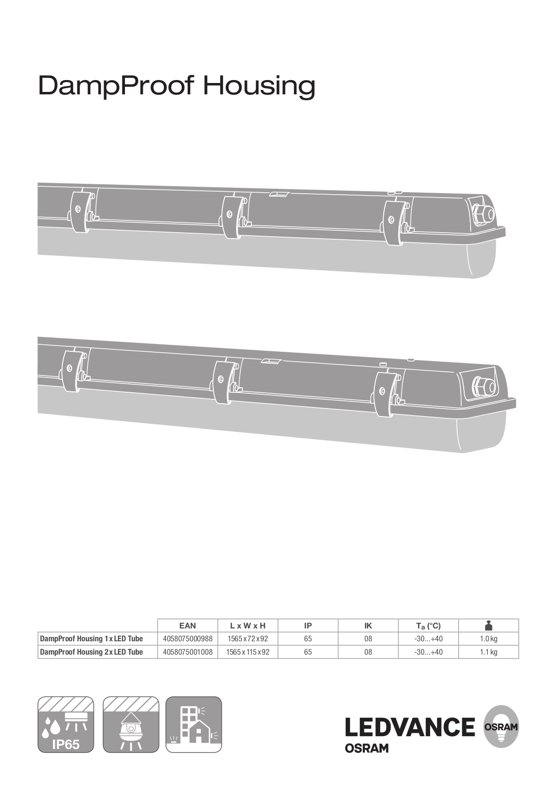 LEDVANCE DampProof Housing Installation Instructions - ManualMachine.com