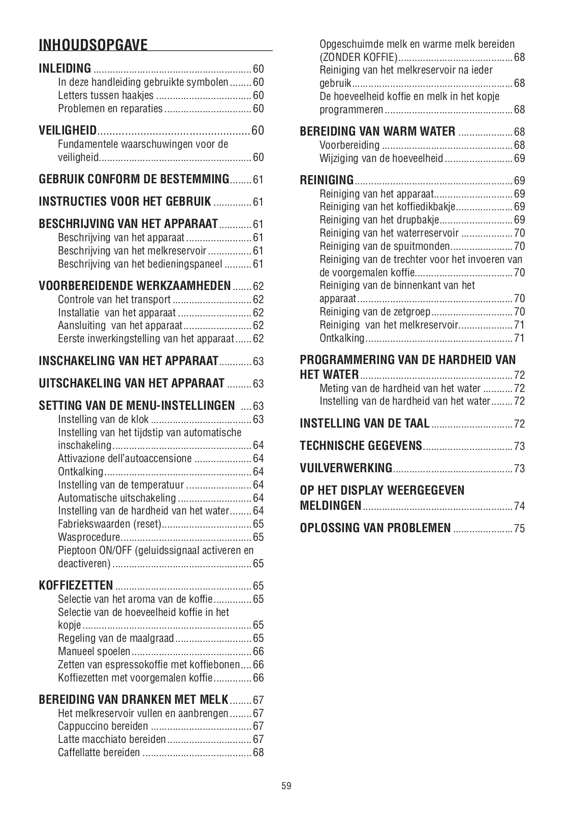 Delonghi ESAM 6620 Instructions Manual