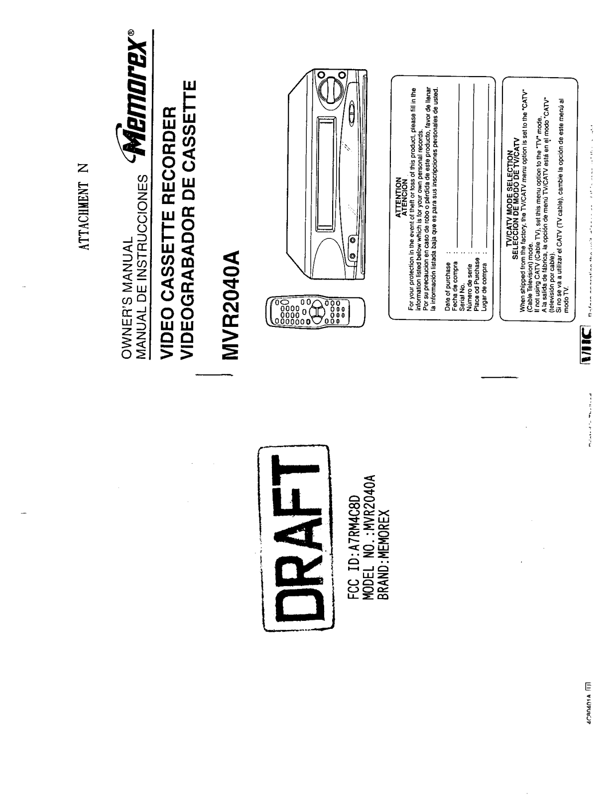 ORION ELECTRIC M4C8D User Manual