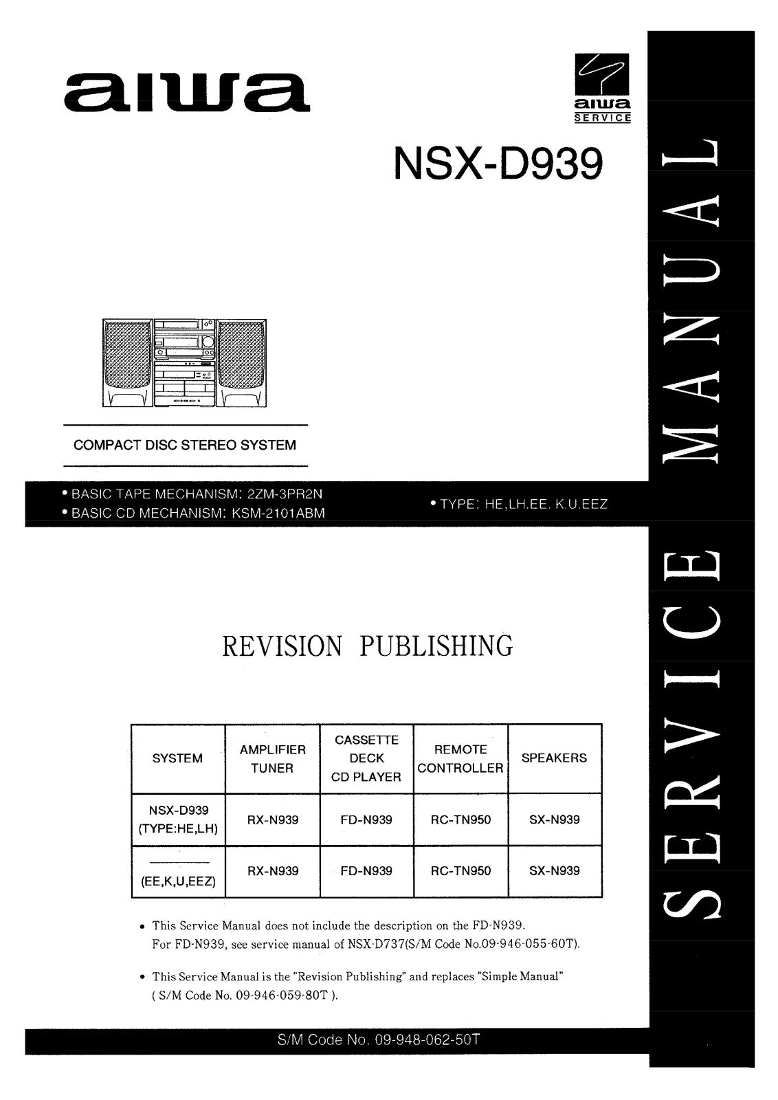 Aiwa NSXD-939 Service manual