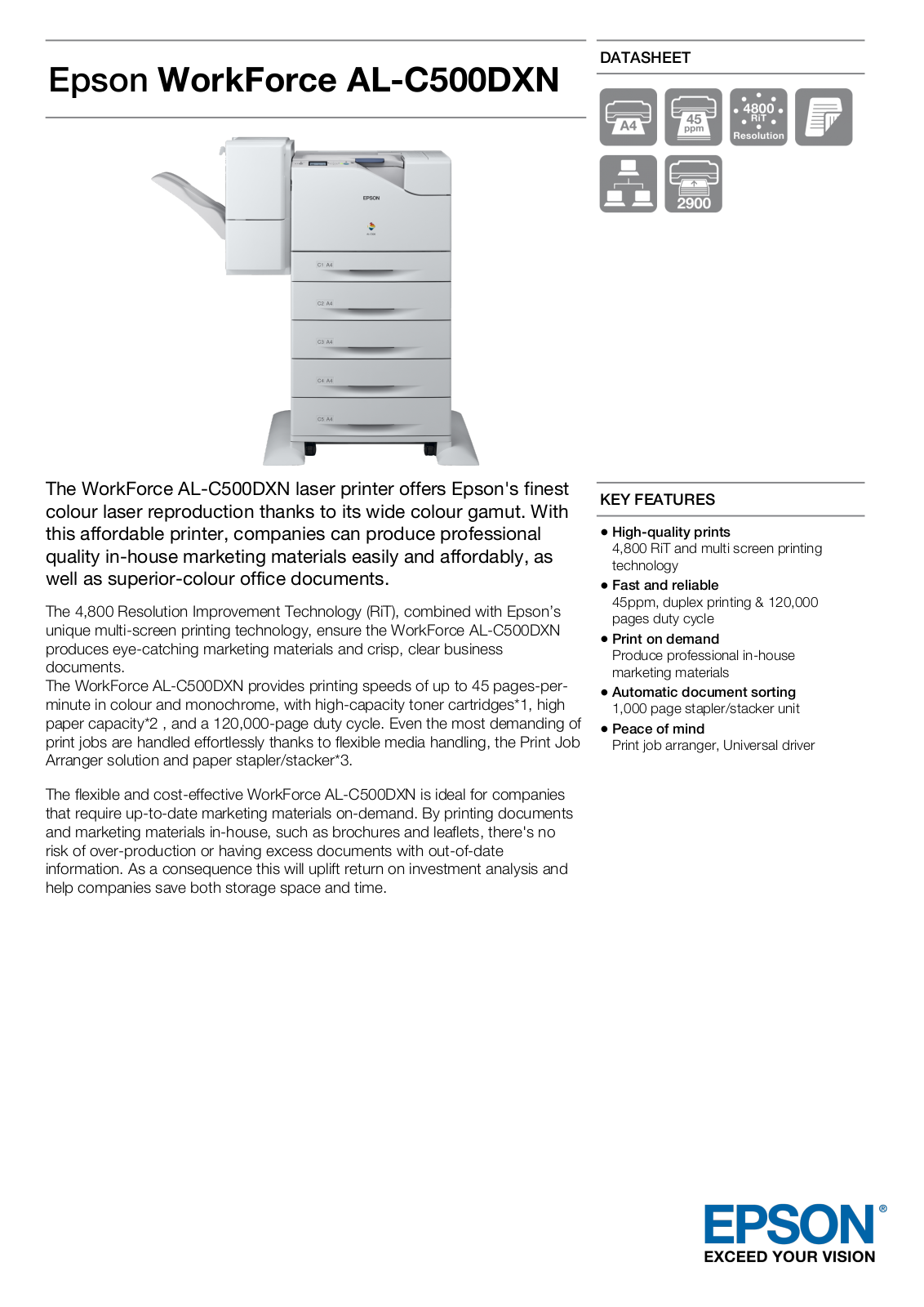 Epson C11CC12001BS Product Data Sheet