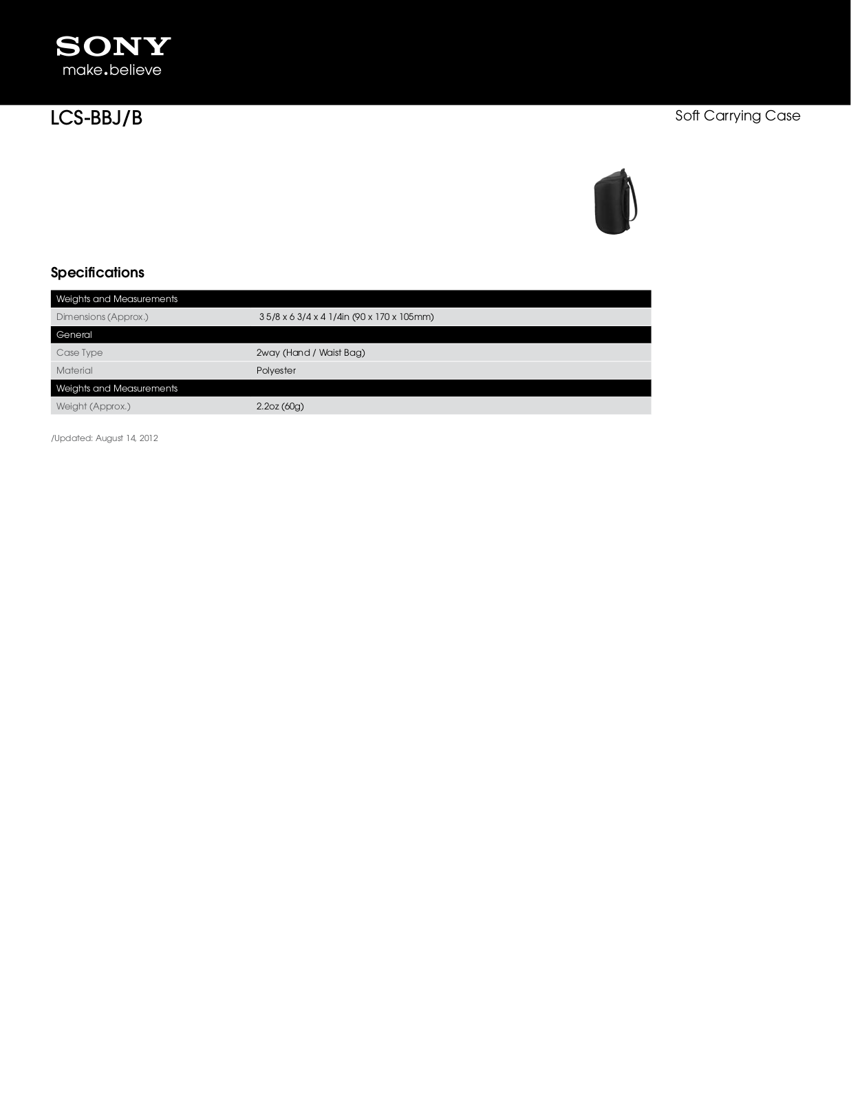 Sony LCS-BBJ User Manual