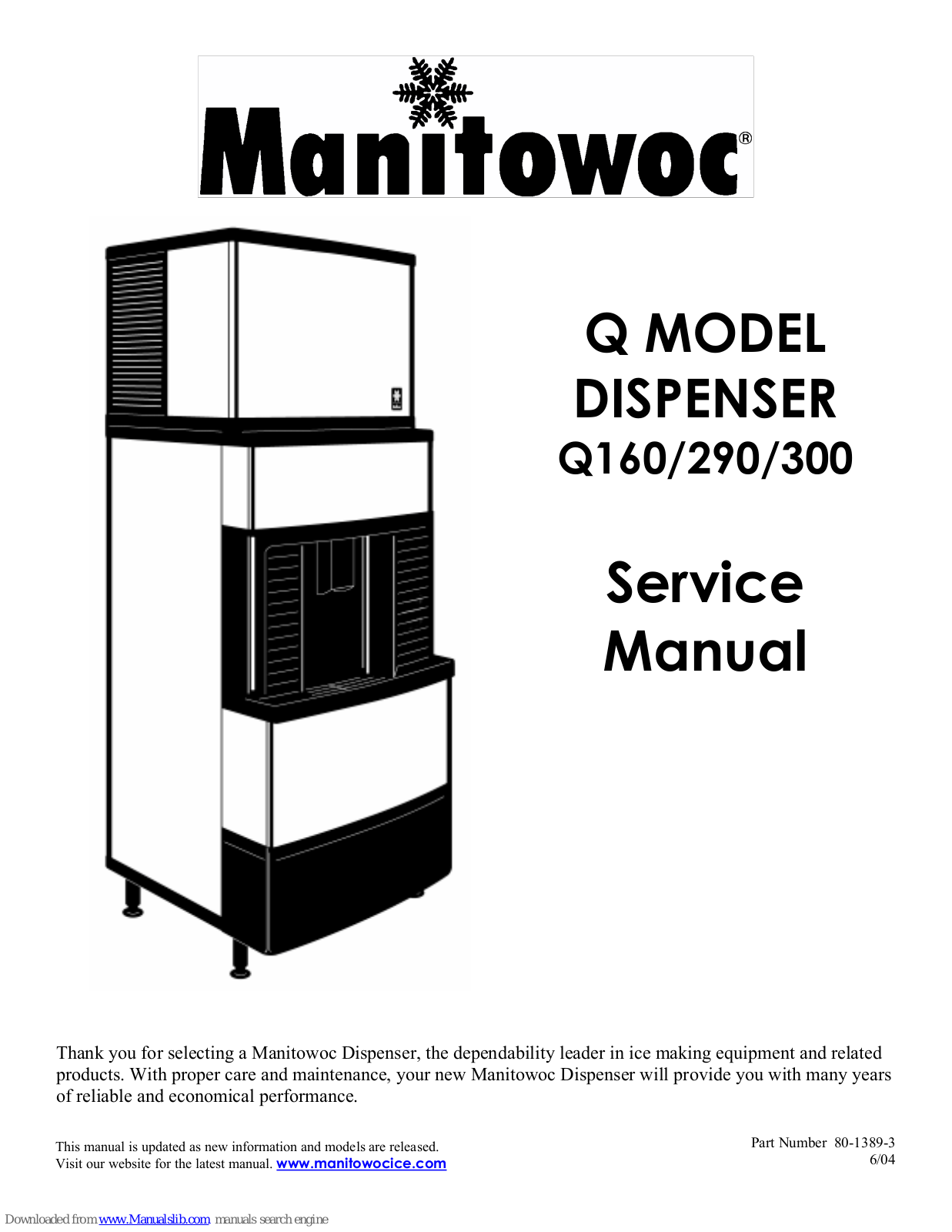 Manitowoc Q160, Q290, Q300 Service Manual