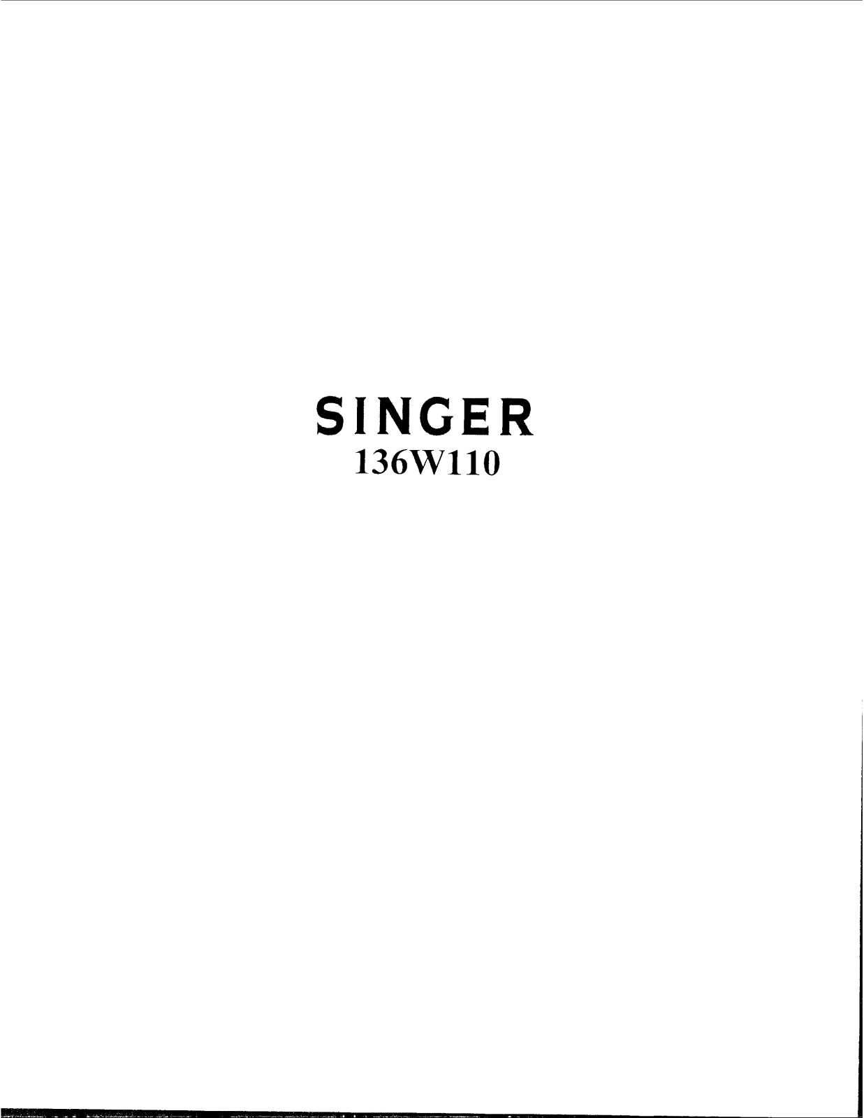 SINGER 136W110 Parts List