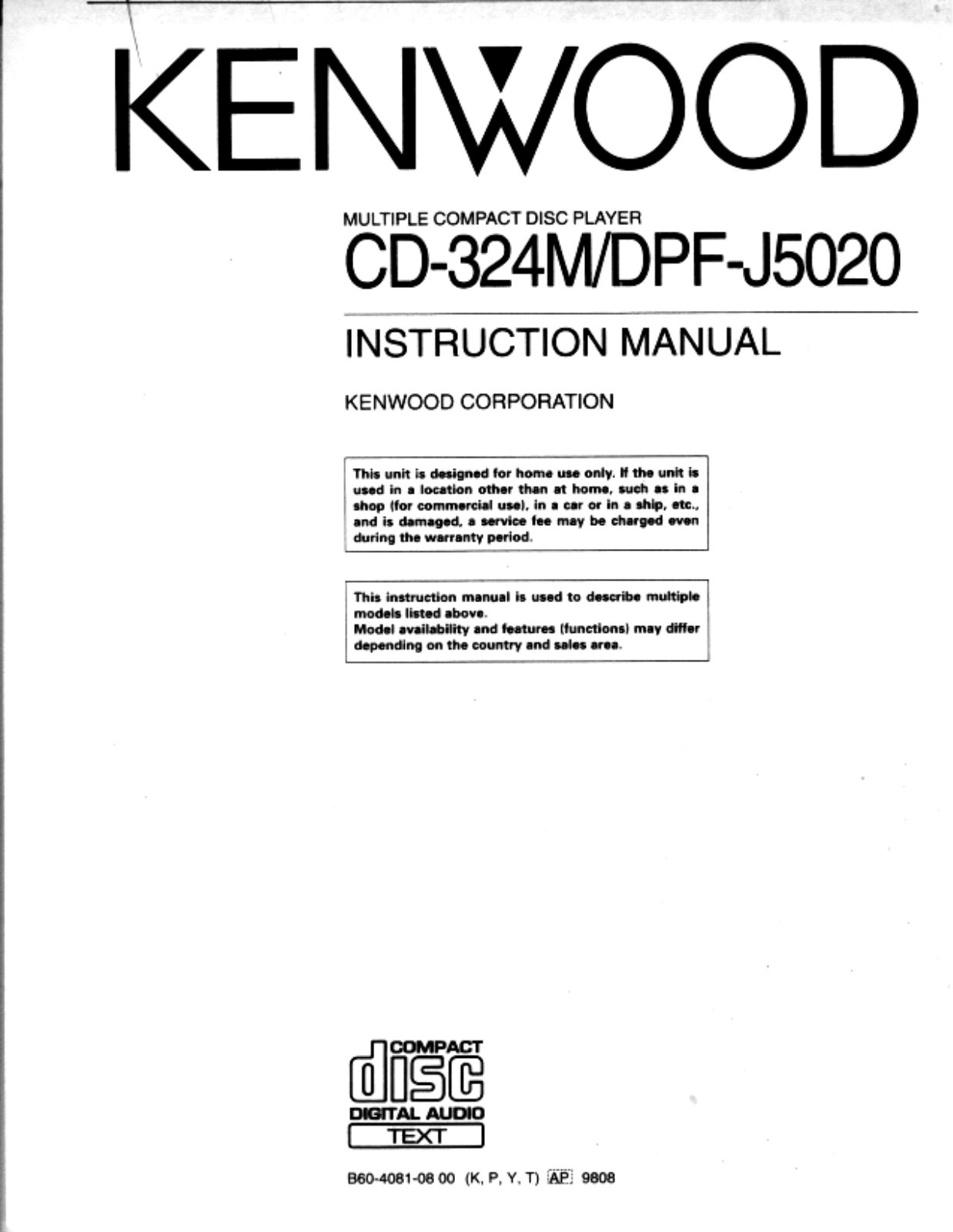 Kenwood DPF-J5020, CD-324M User Manual 2