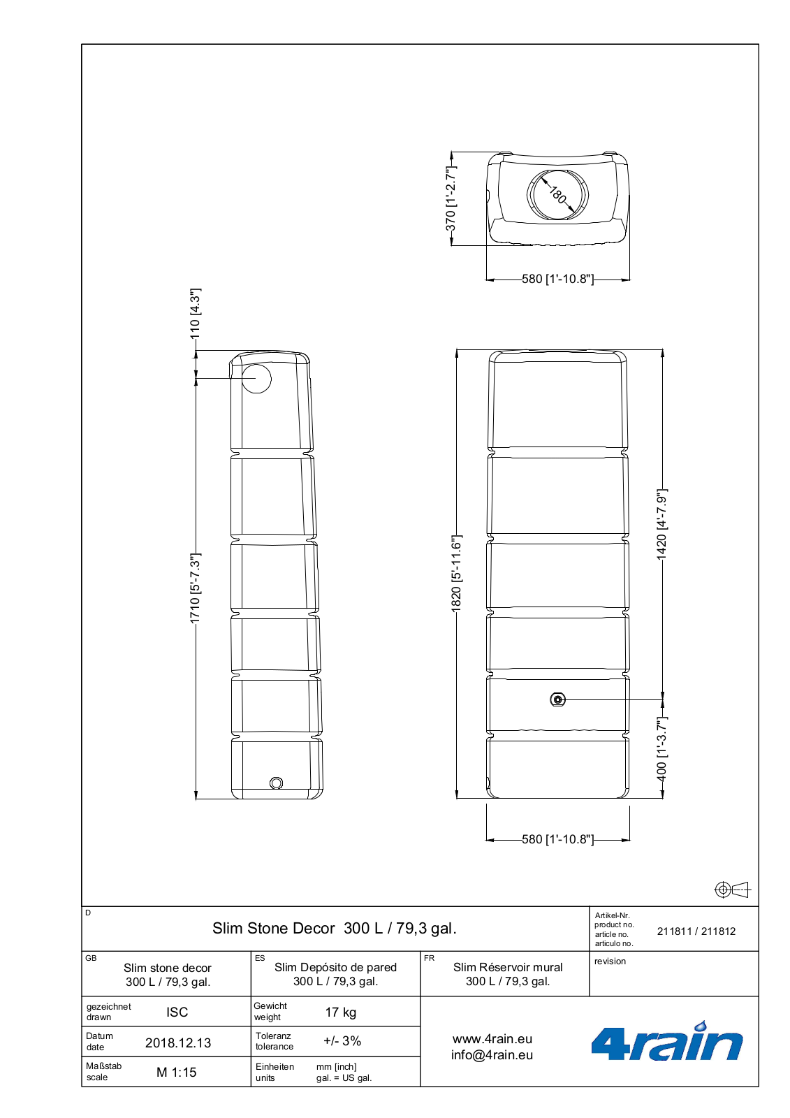 4rain Slim Stone Decor 300 L Service Manual