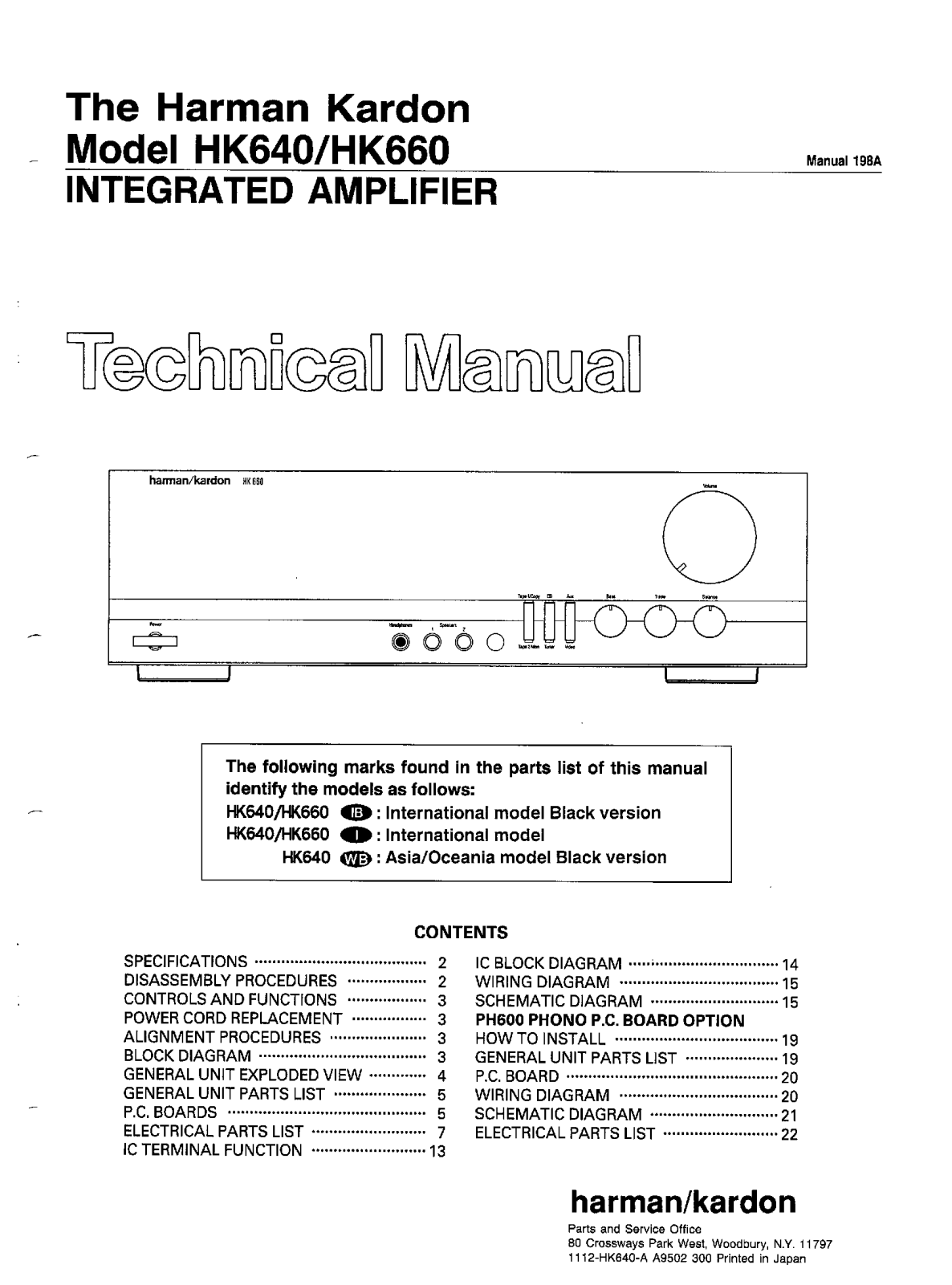 Harman Kardon HK-660 Service manual