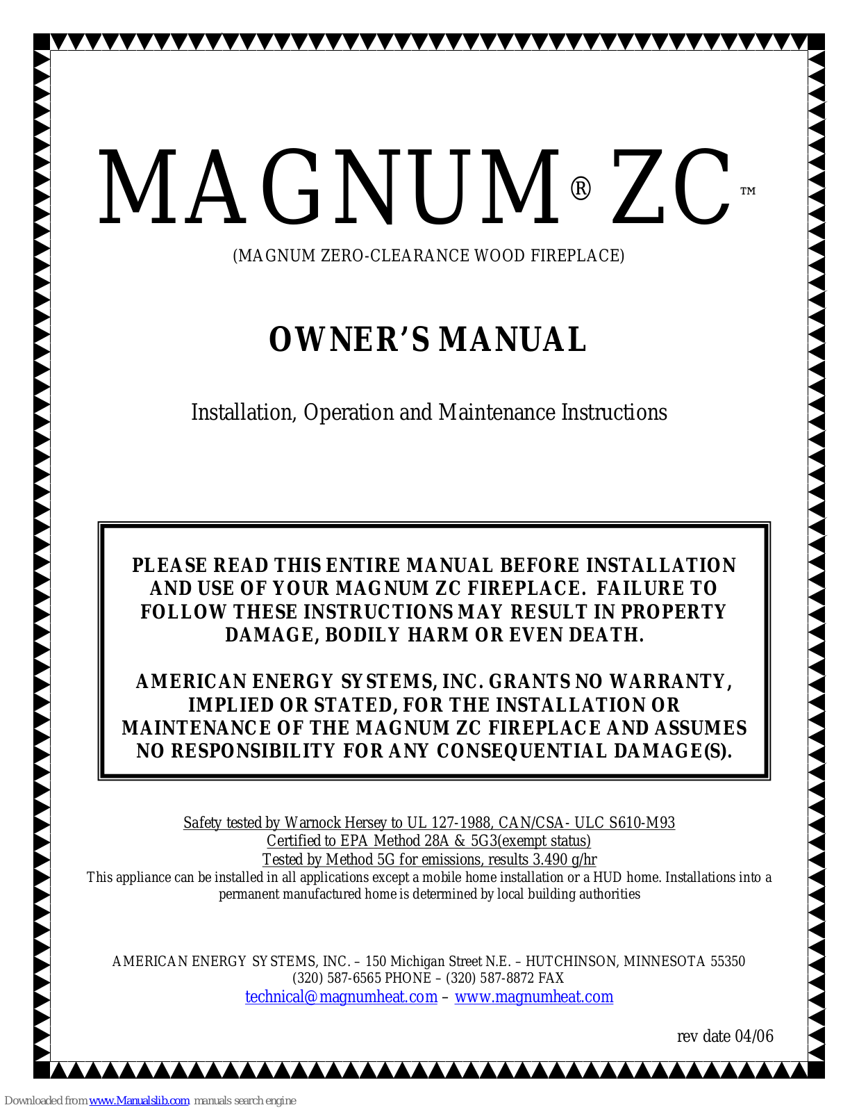 Magnum ZC Owner's Manual