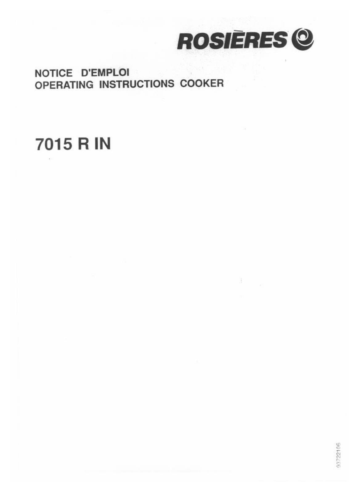 ROSIERES 7015 R IN User Manual