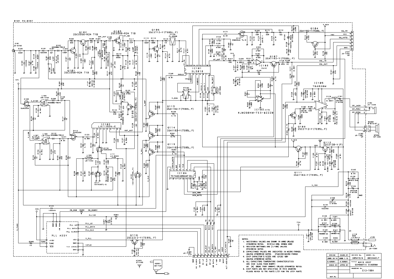 Uniden UBC244CLT Drawing