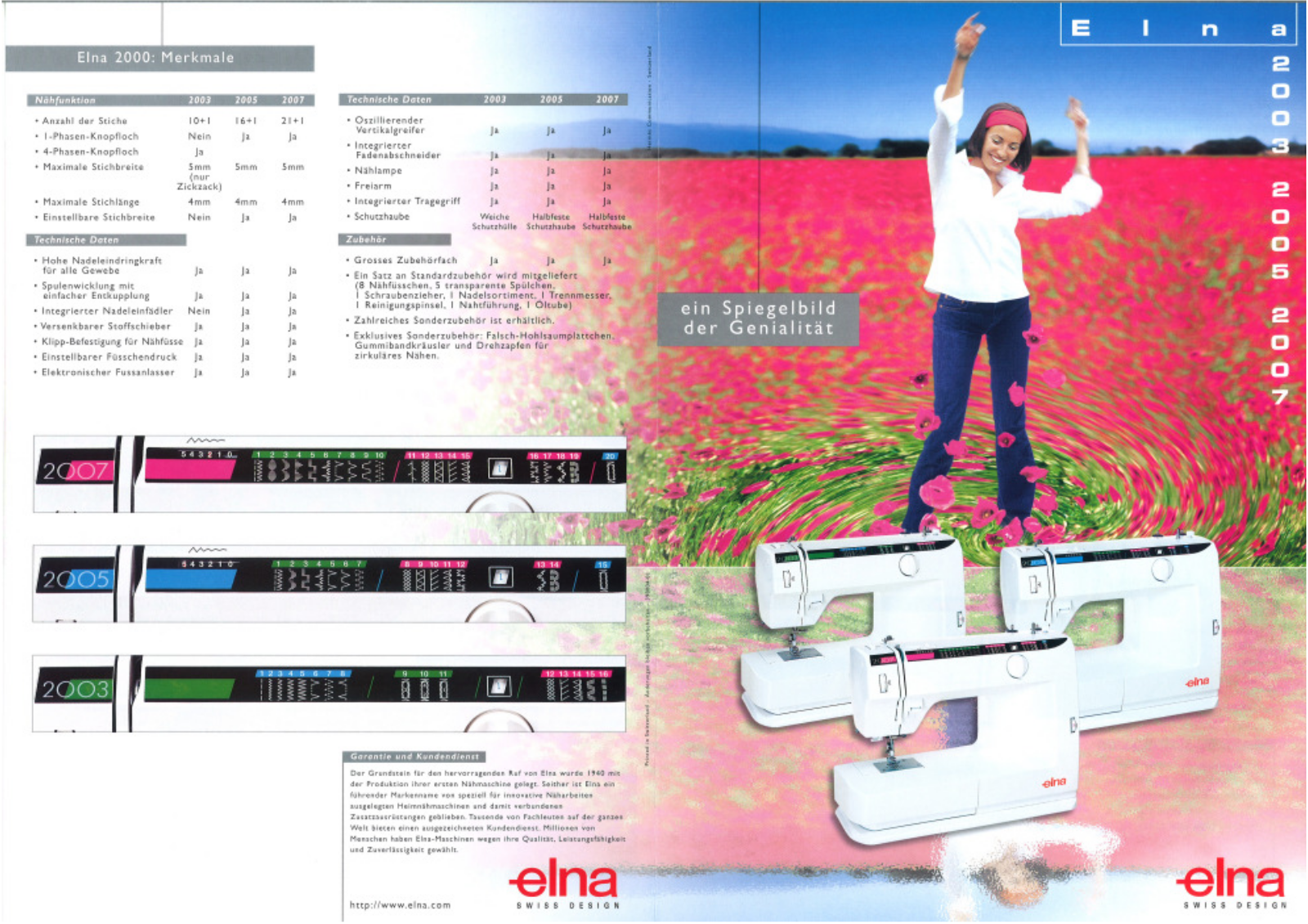 Elna 2003, 2007, 2005 BROCHURE