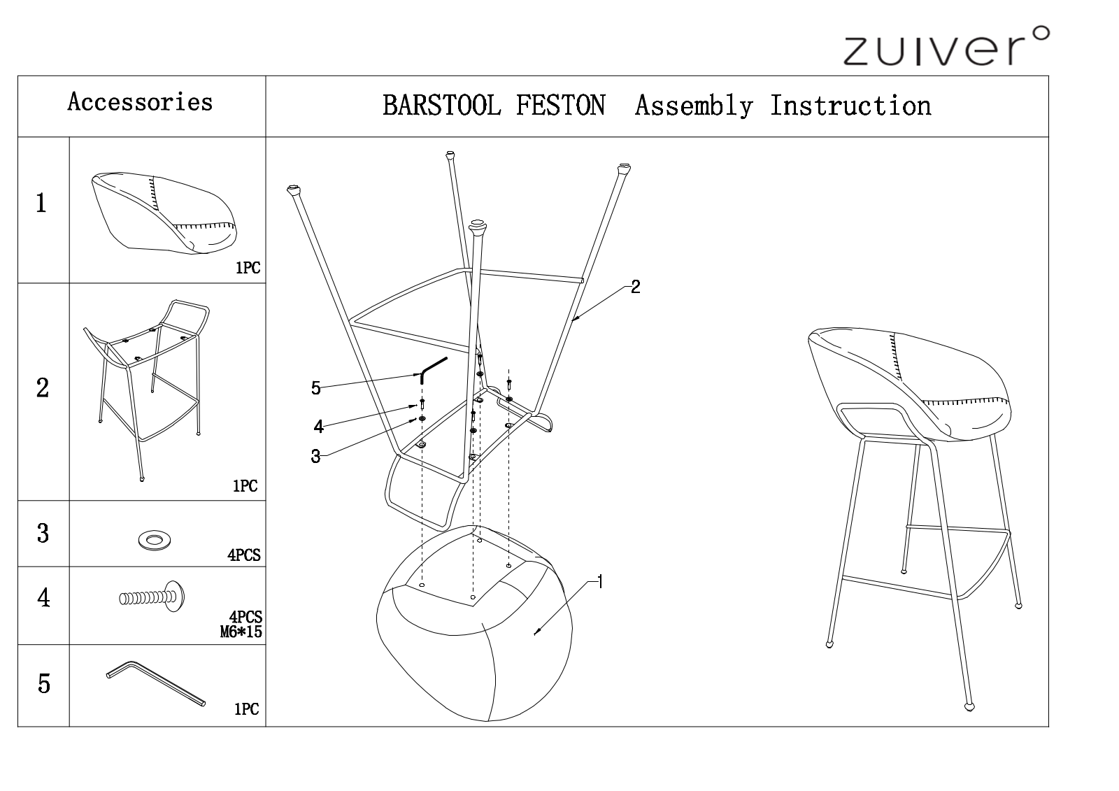 Zuiver ZIVE1078 Installation & Assembly - ManualMachine.com