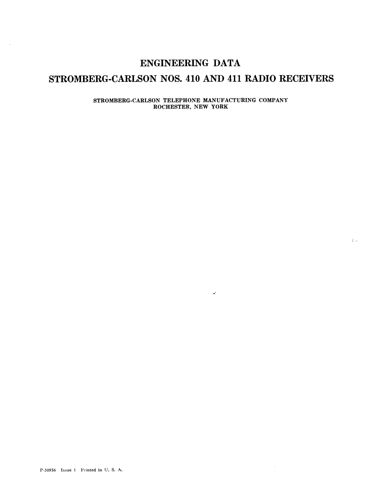 Stromberg Carlson 410 schematic