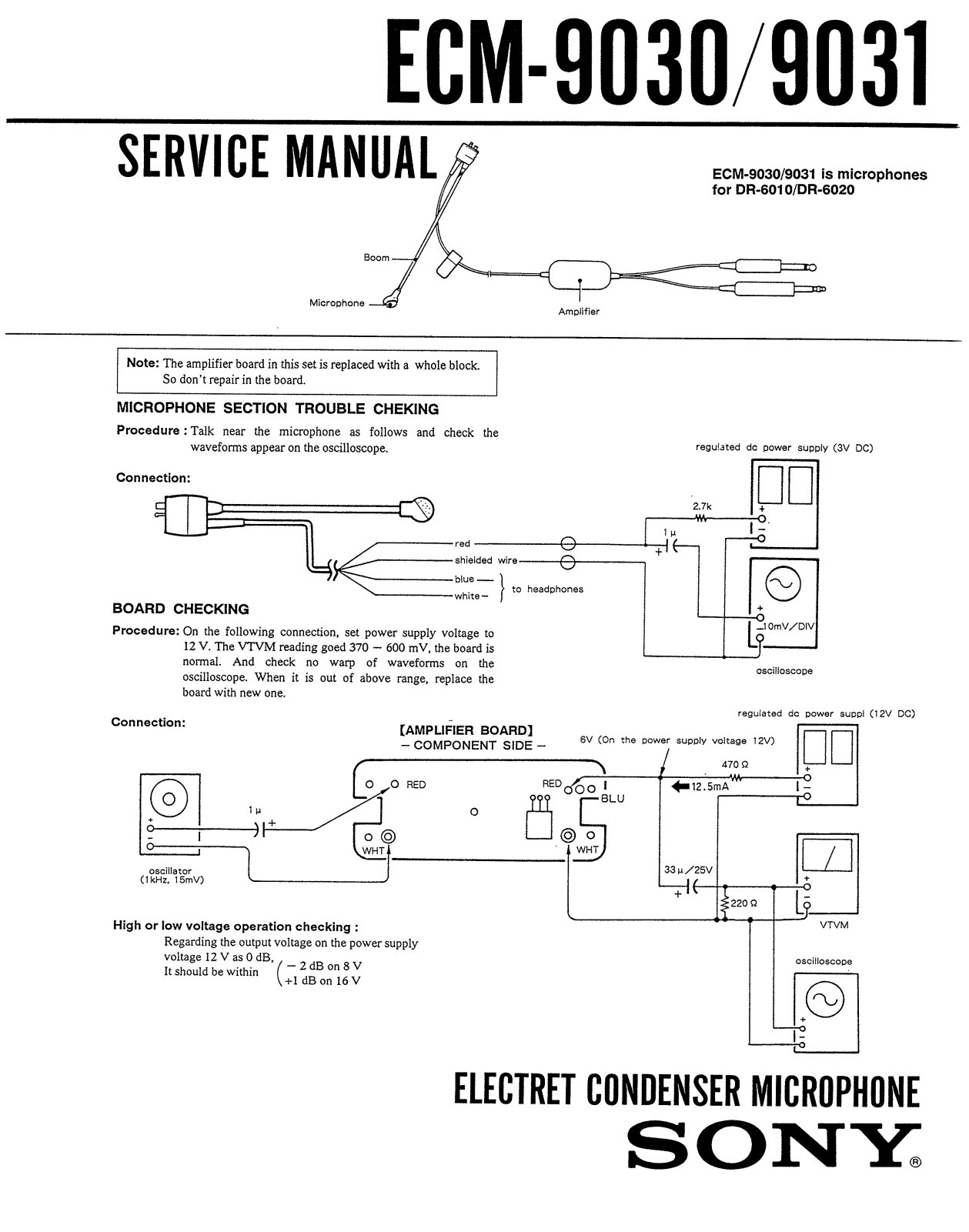 Sony ECM-9030, ECM-9031 Service manual