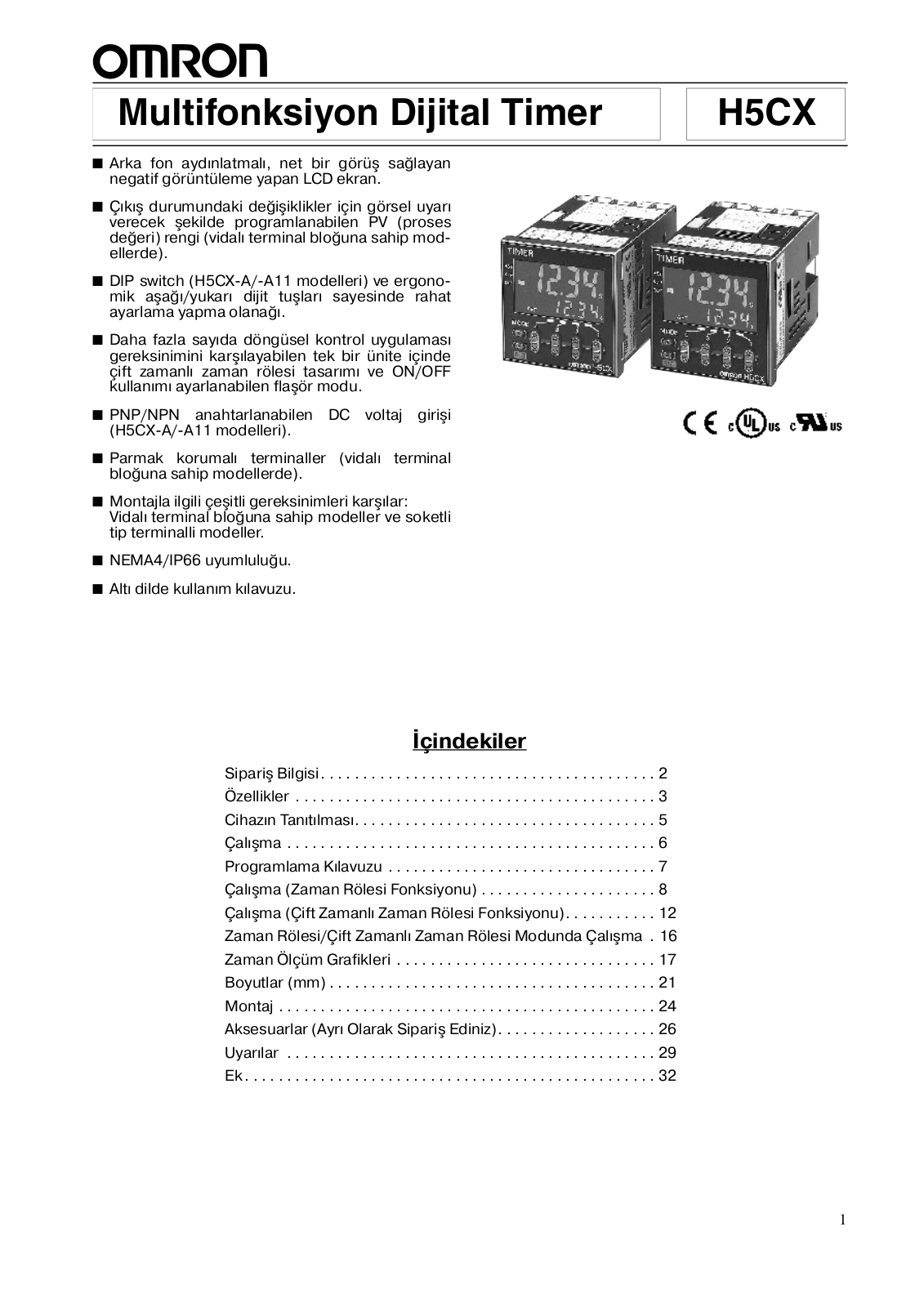 Omron H5CX Instructions Manual