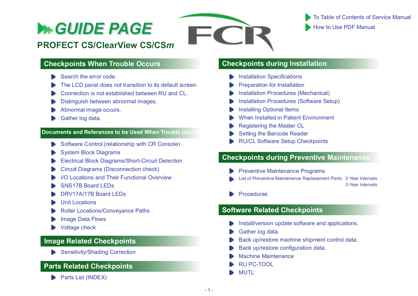 FujiFilm PROFECT CS, ClearView CS, ClearView CSm, CR-IR 363 Service Manual