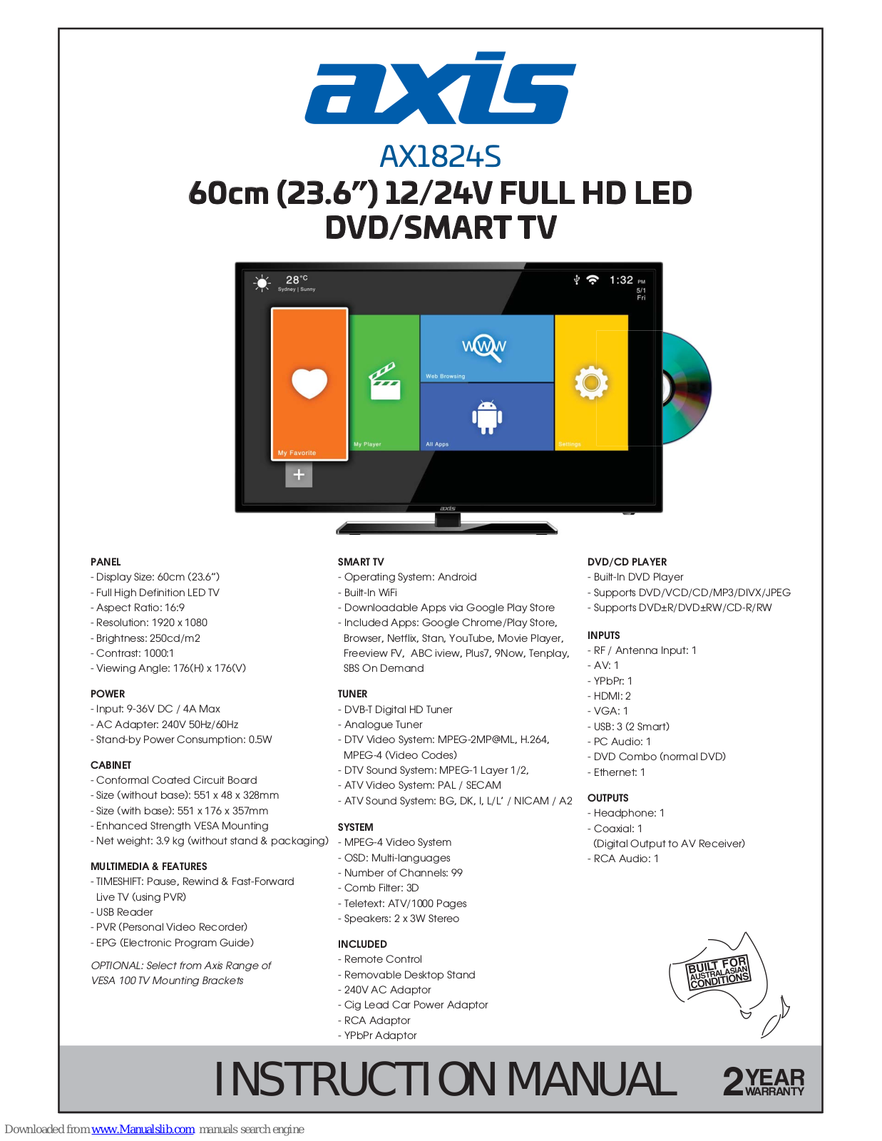 Axis AX1824S Instruction Manual