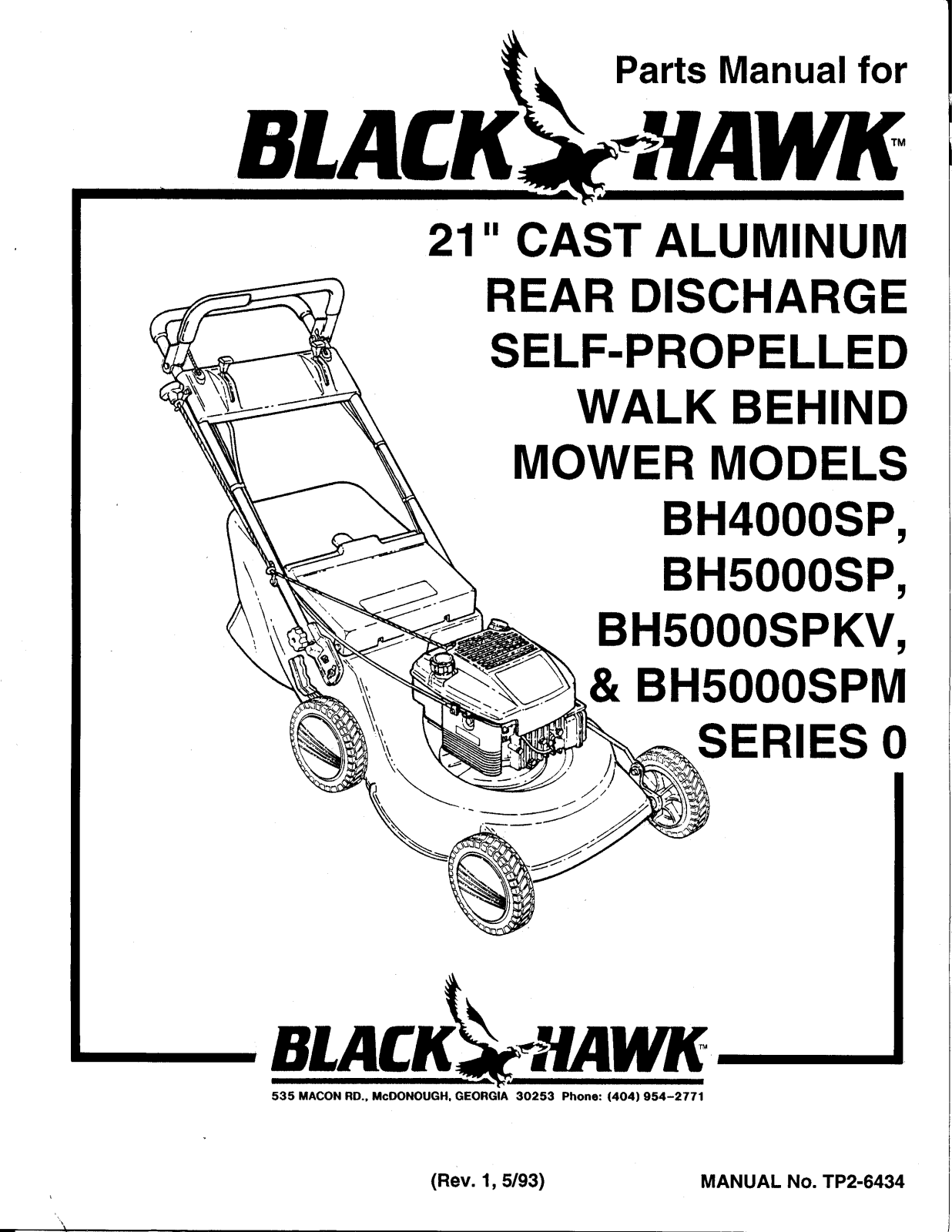 Snapper BH4000SP, BH5000SPM, BH5000SPKV, BH5000SP User Manual