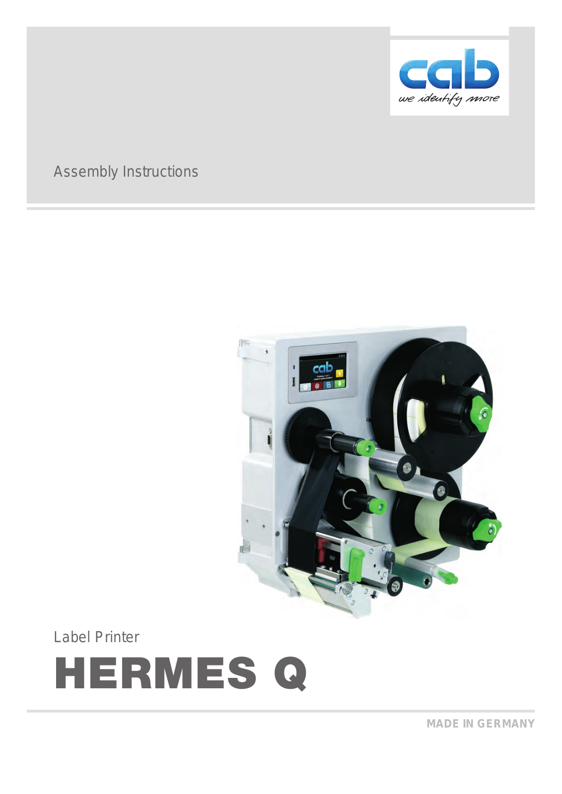 CAB HERMES Q2L, HERMES Q Series, HERMES Q4L, HERMES Q6.3L, HERMES Q4.3L Assembly Instructions Manual