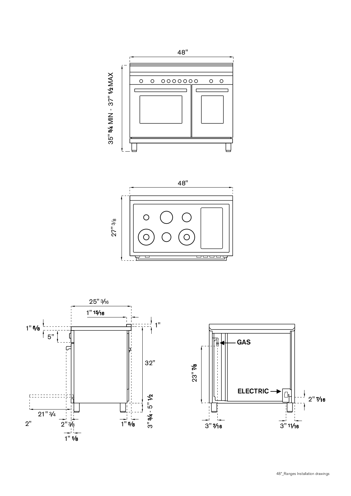 Bertazzoni PROF486GDFSBIT Installation Manual