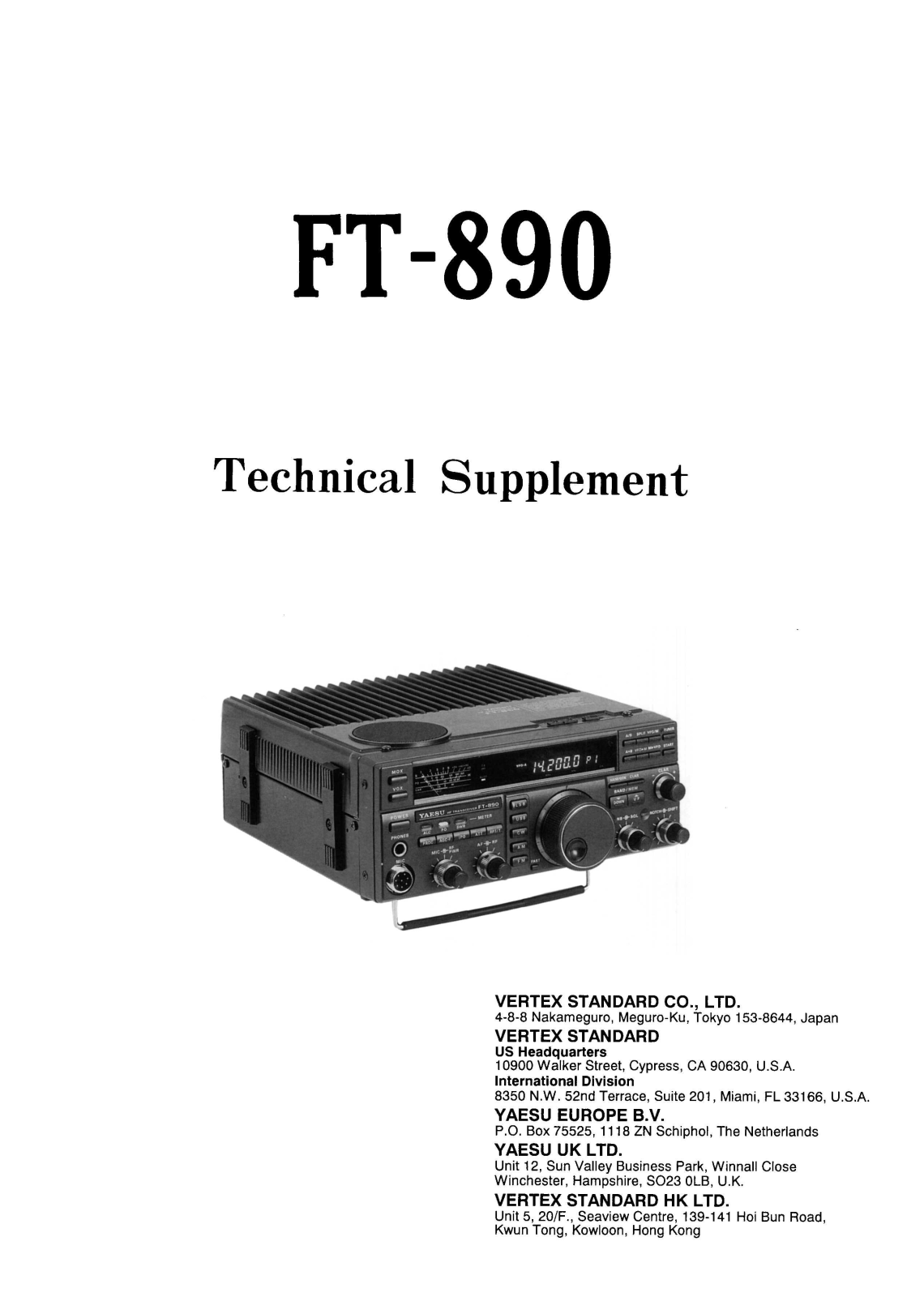 Yaesu FT-890 Service Manual