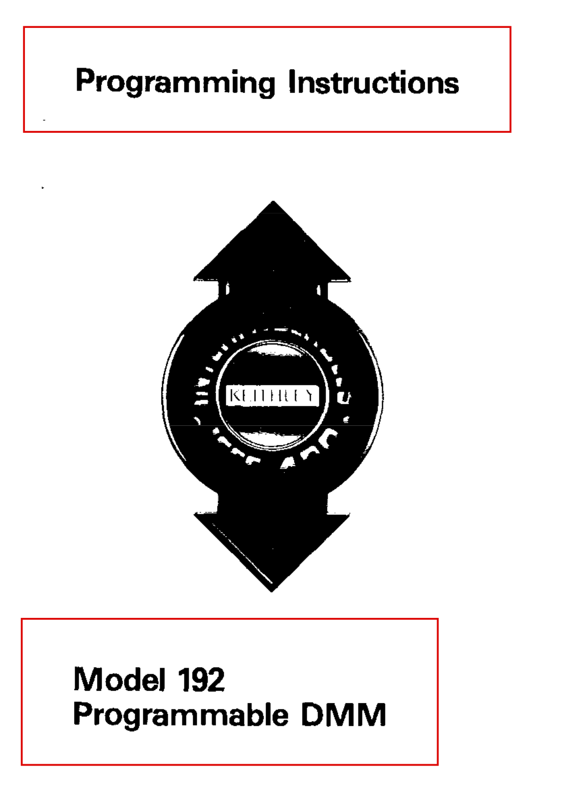 Keithley 192 User Manual