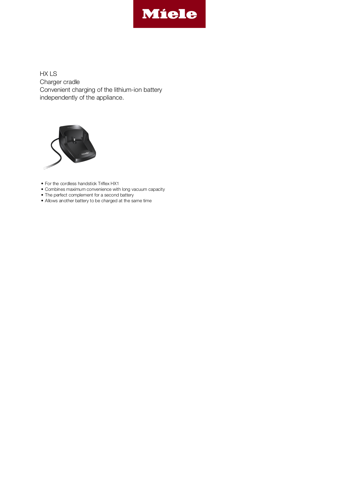 Miele HX LS Specification Sheet