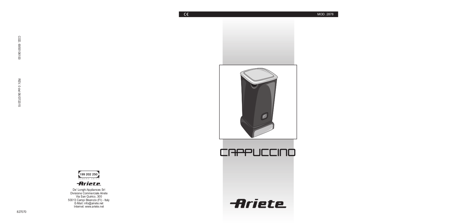 Ariete 2878 User Manual