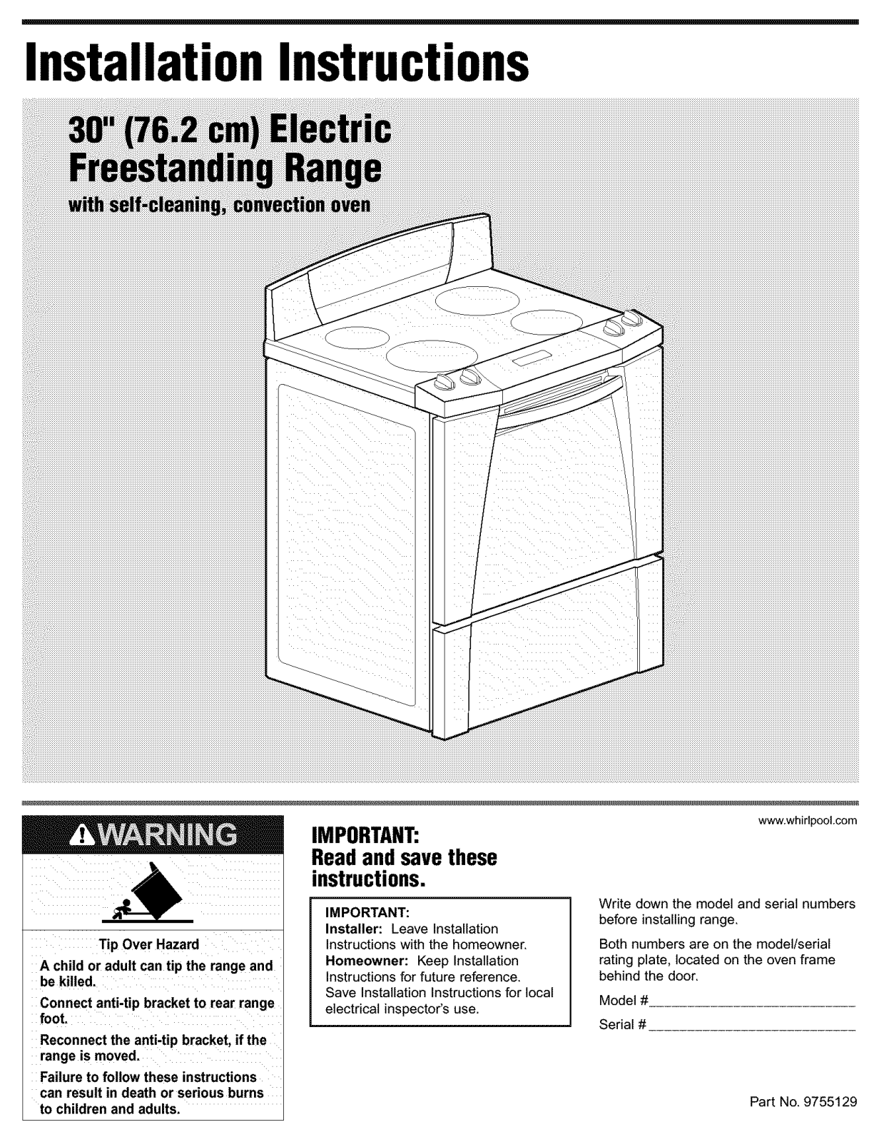 Whirlpool GR556LRKS0, GR556LRKB0, GR556LRKP0 Installation Guide - ManualMachine.com