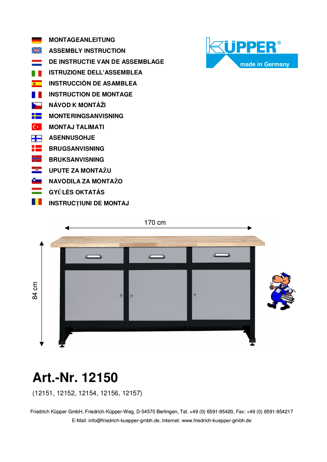 Küpper 12150, 12151, 12152, 12154, 12156 User guide