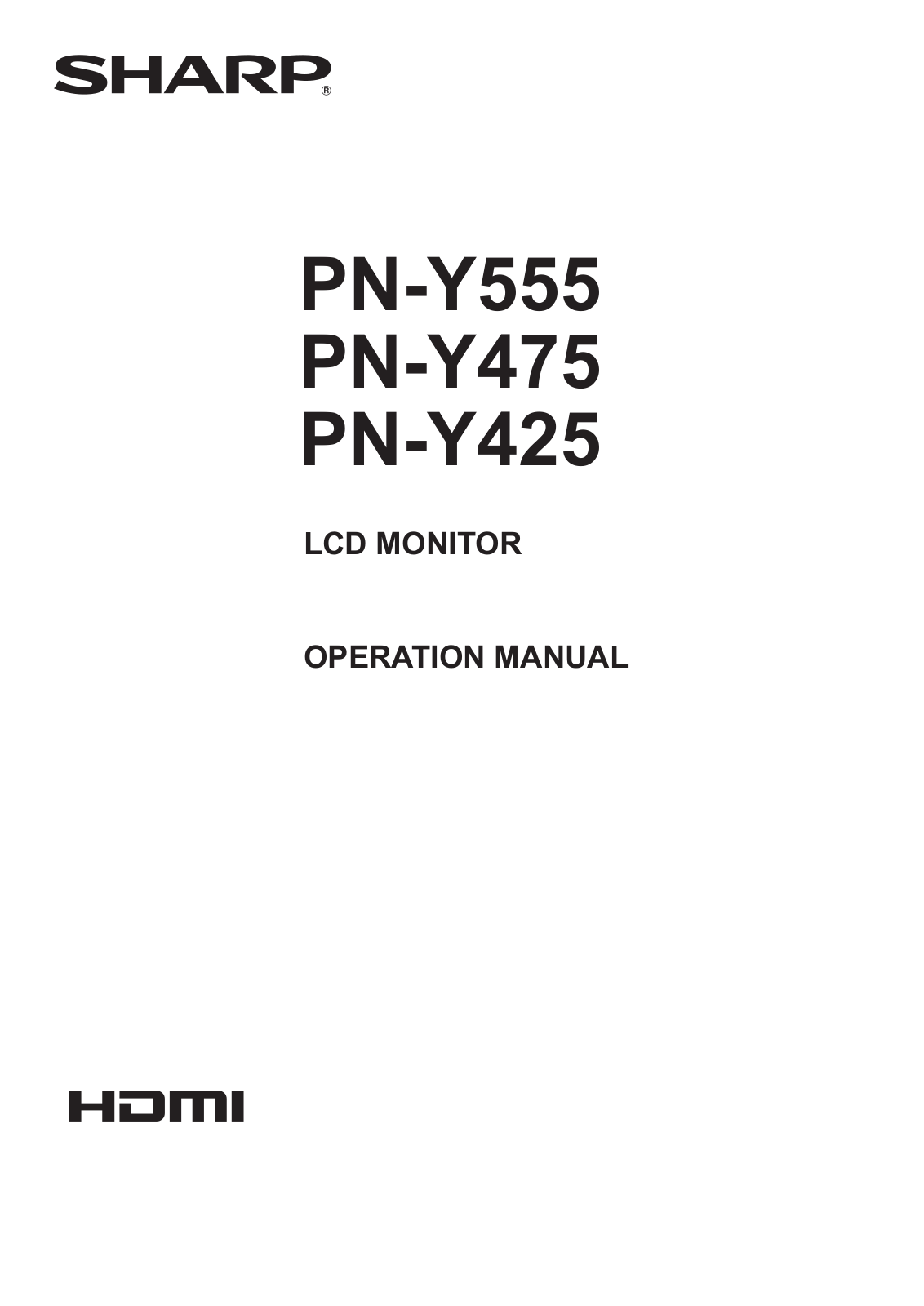 Sharp PN-Y425 User Manual