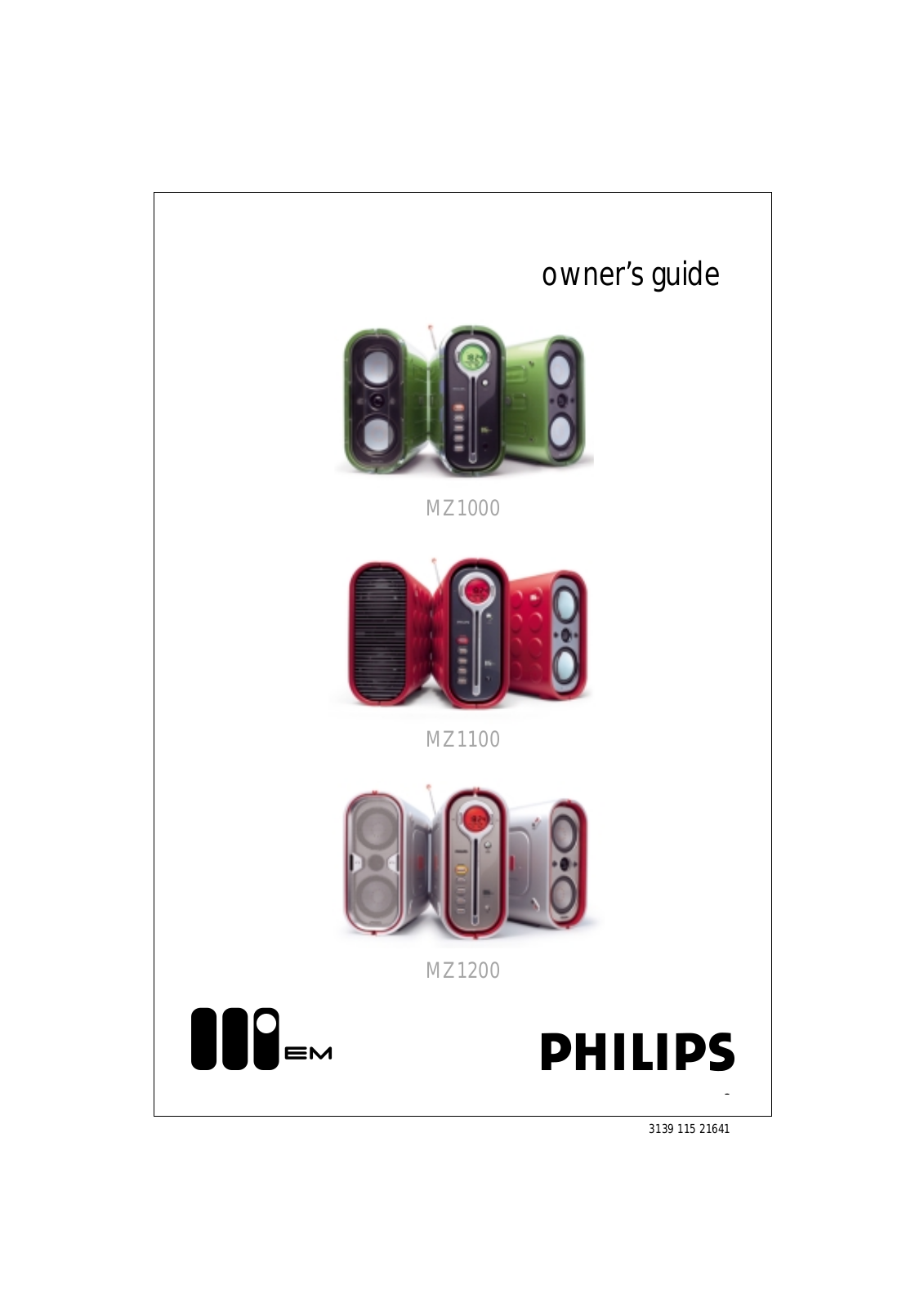 Philips MZ-1000, MZ-1200, MZ-1100 User Manual