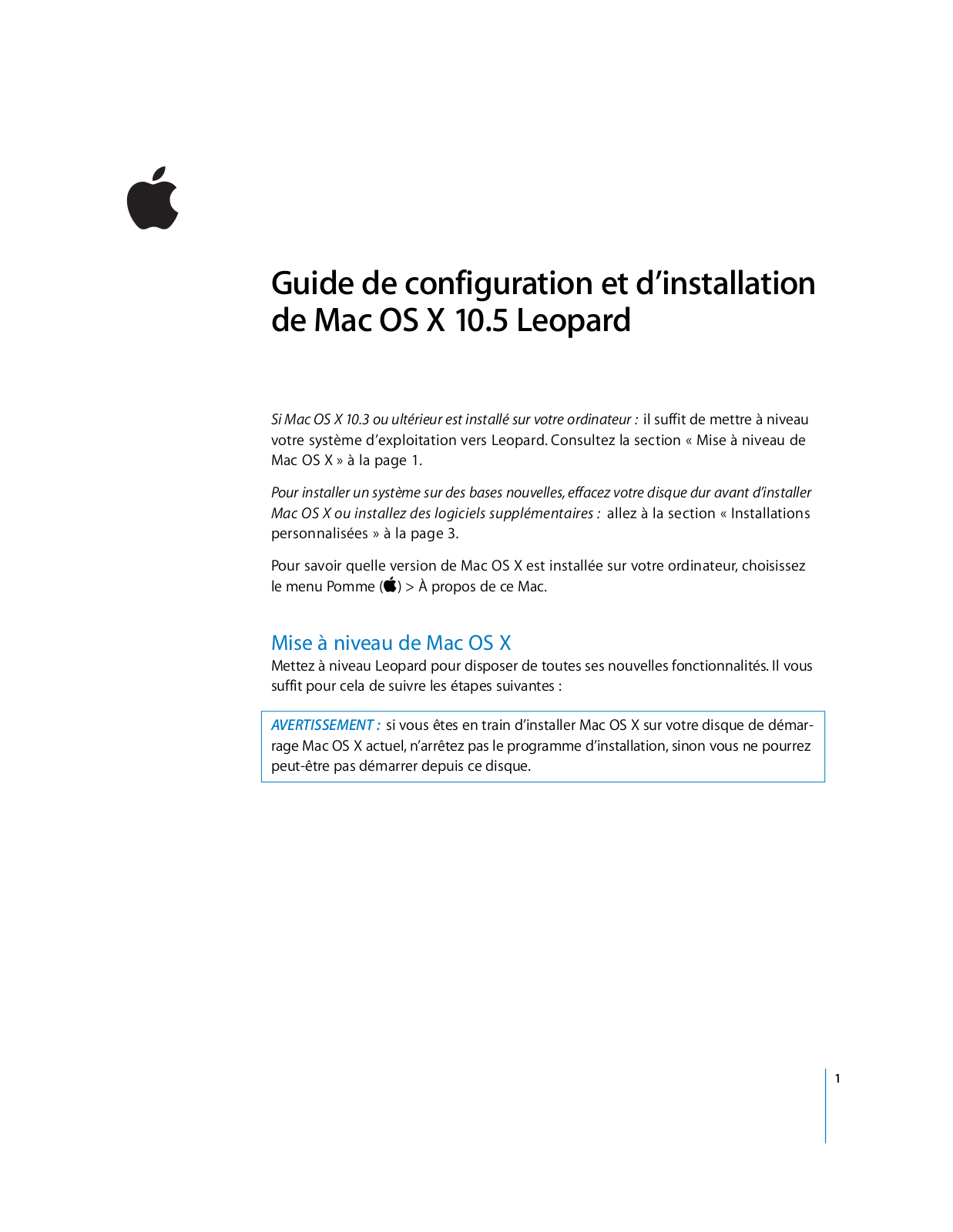 APPLE MAC OS X 10.5 LEOPARD User Manual