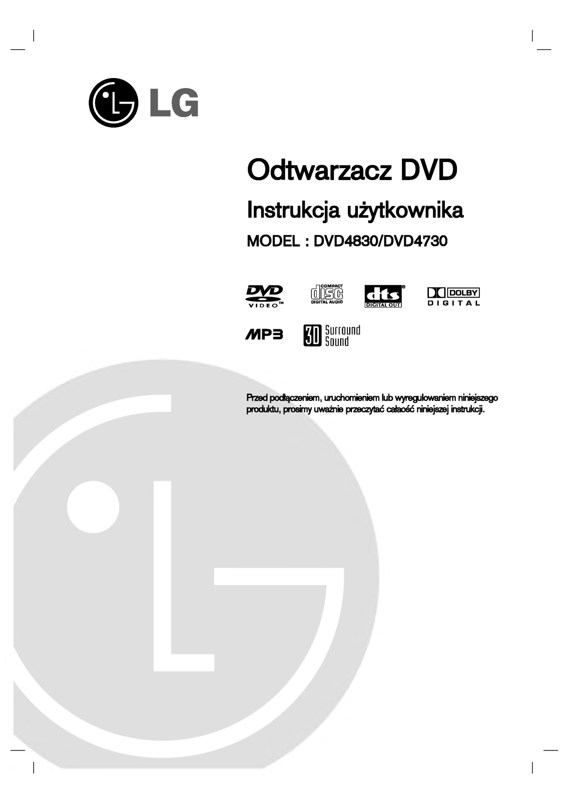 Lg DVD4830 User Manual