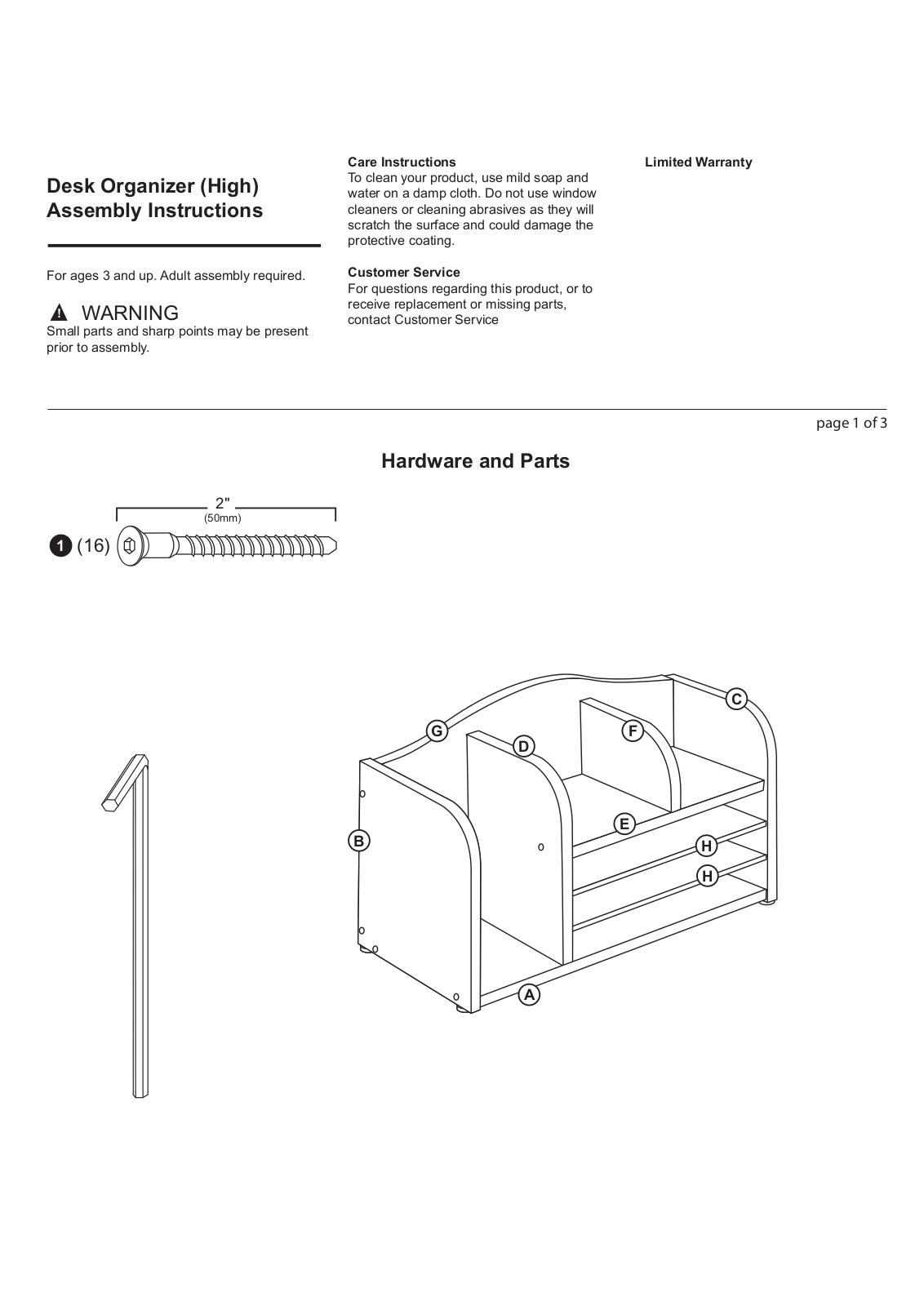 Guidecraft W008702896 Assembly Instructions - ManualMachine.com