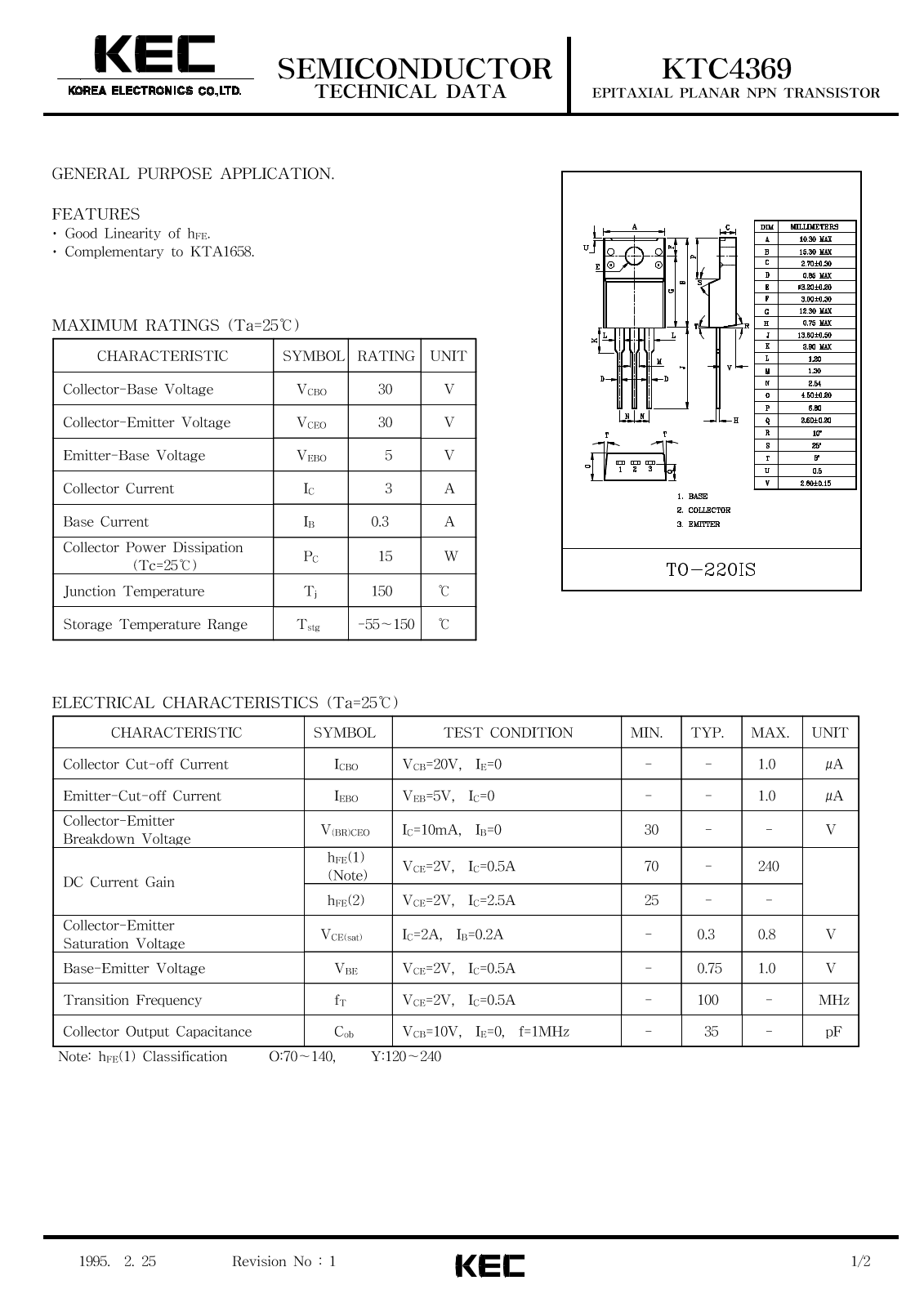 KEC KTC4369 Datasheet