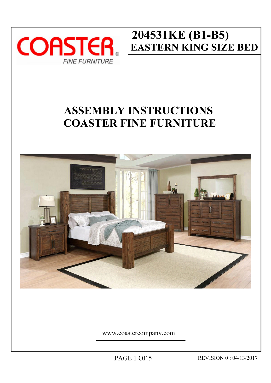 Coaster 204531KE Assembly Guide