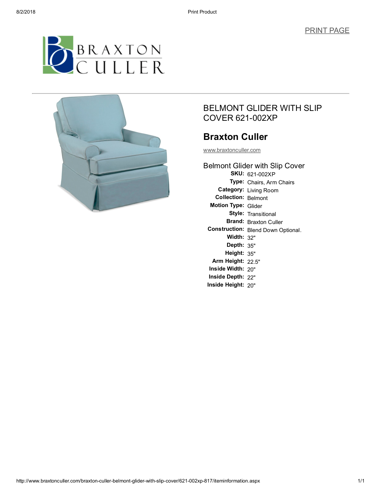 Braxton Culler BXCL1469 Specifications - ManualMachine.com