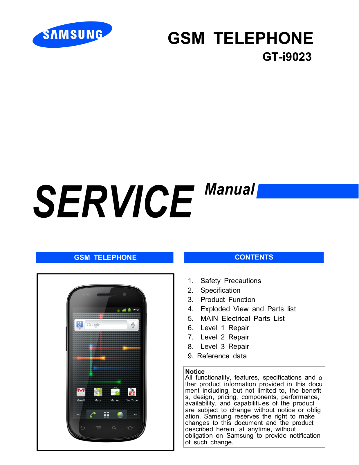 Samsung GT-I9023 Service Manual