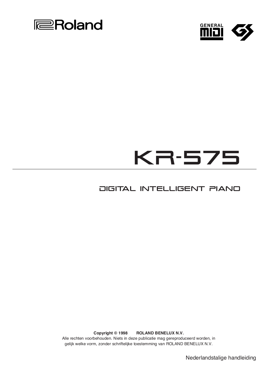 Roland KR-575 MIDI IMPLEMENTATION