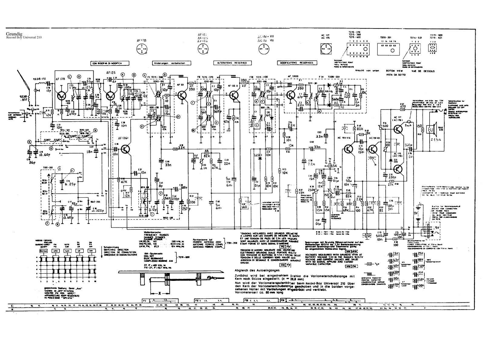 Grundig record boy universal 210 schematic