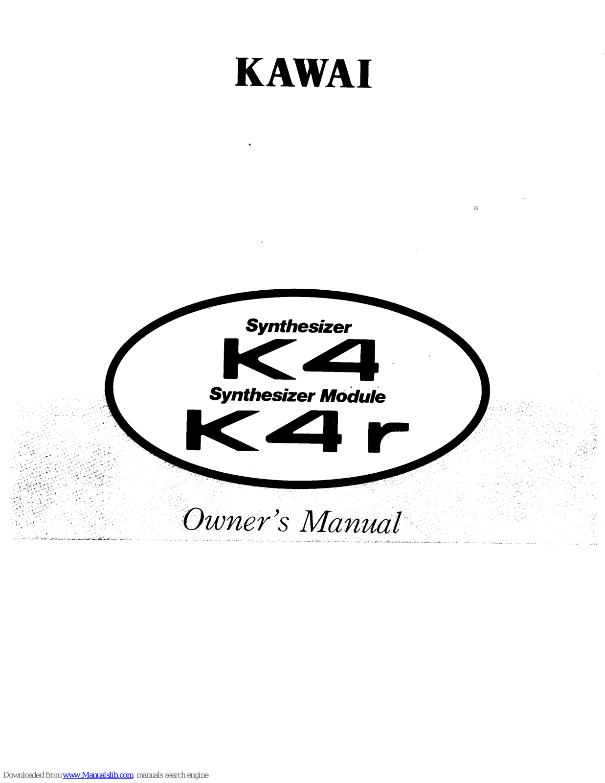 Kawai Synthesizer K4r Owner's Manual