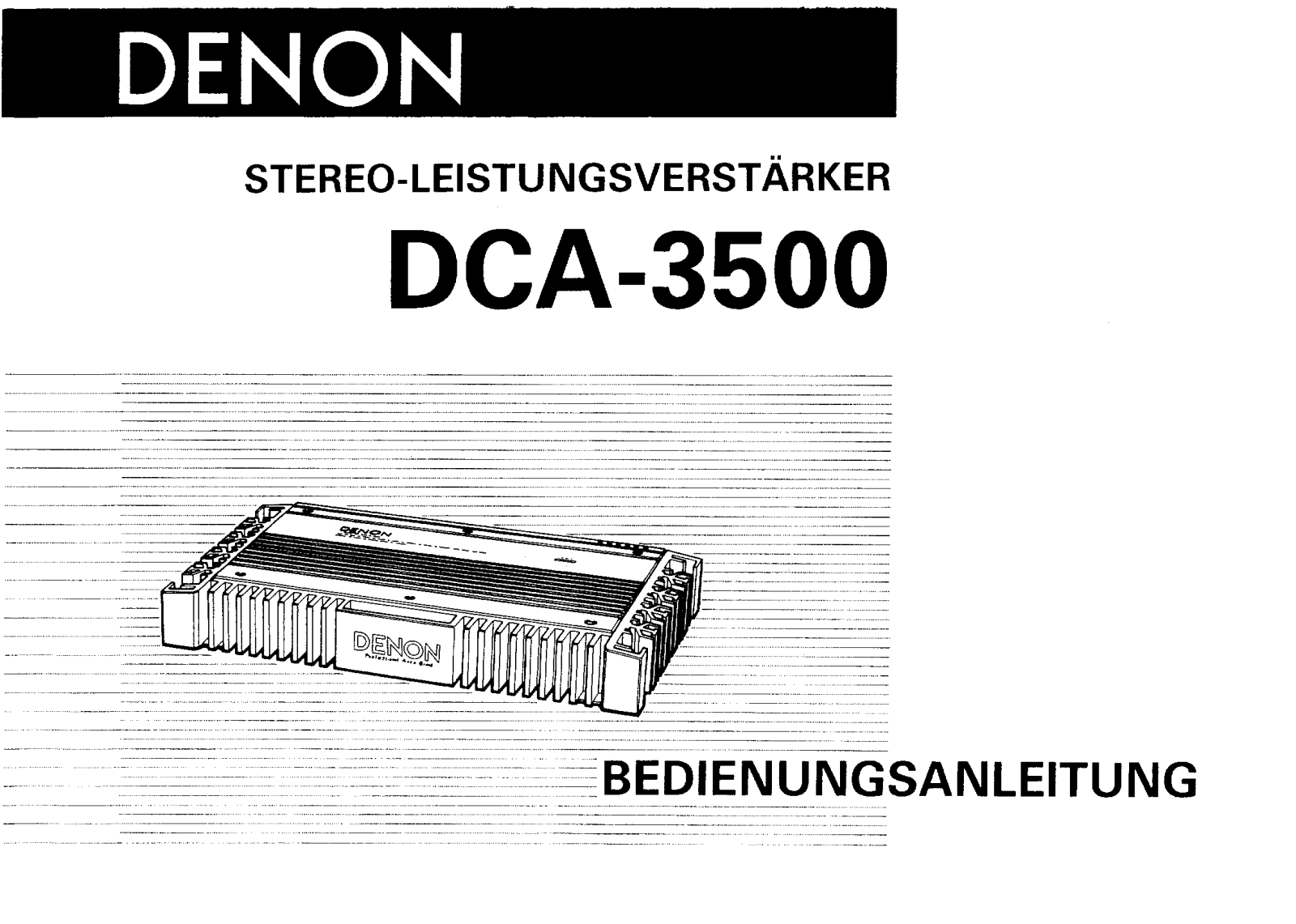 Denon DCA-3500 Owner's Manual