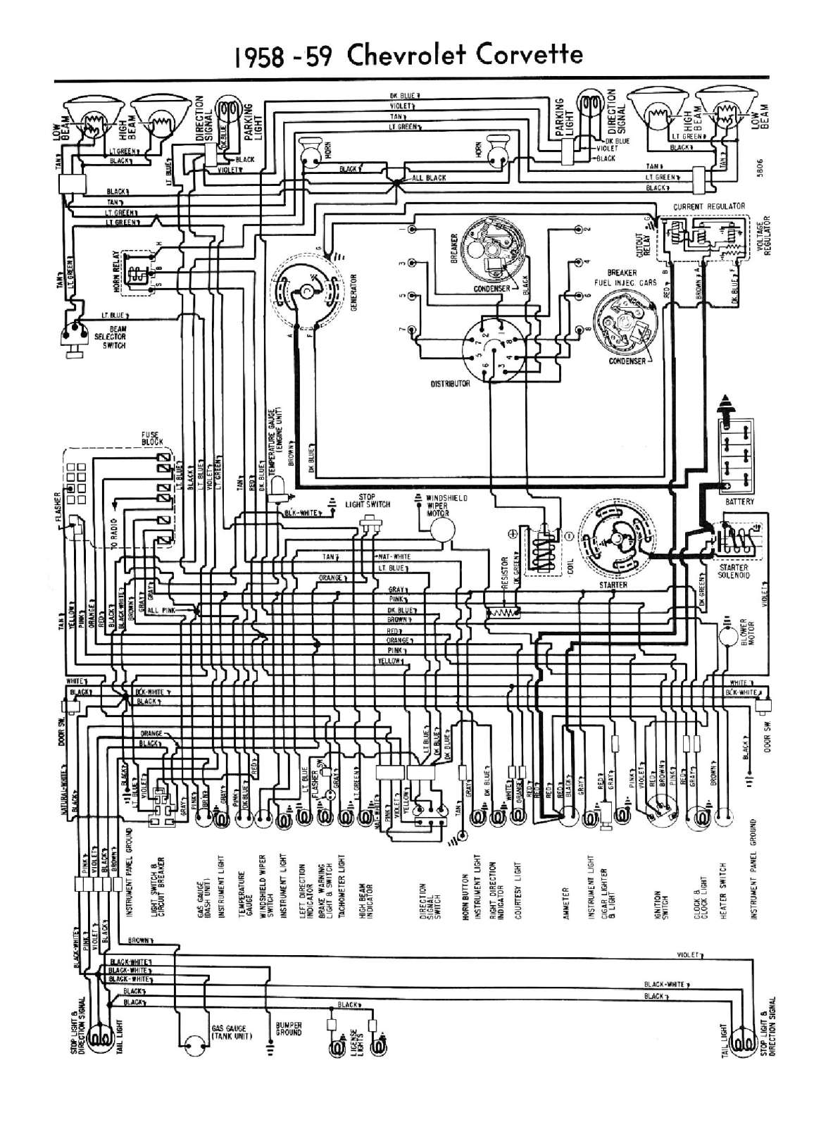 Chevrolet 1959 corvette schematic