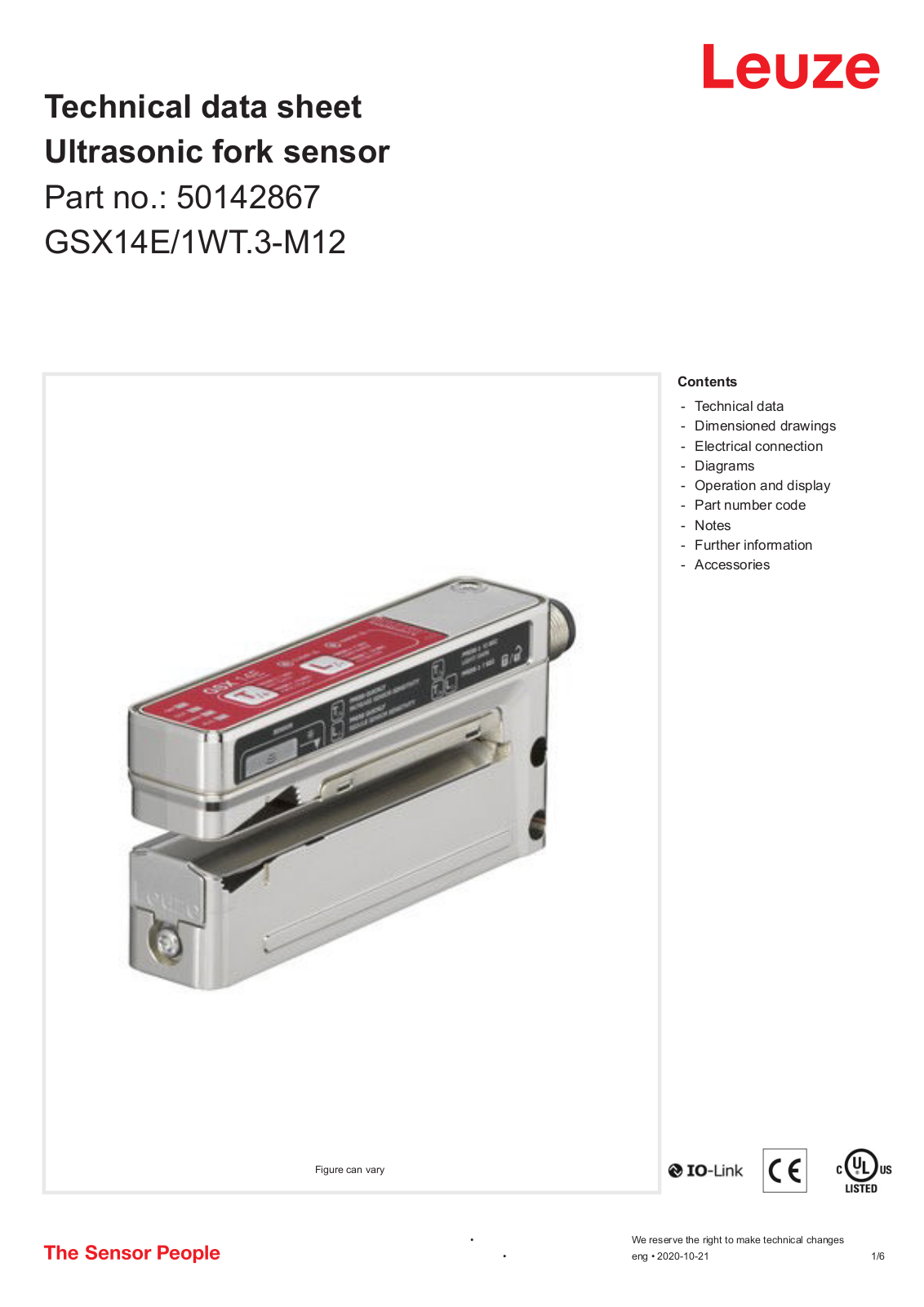 Leuze 50142867 Data Sheet - ManualMachine.com