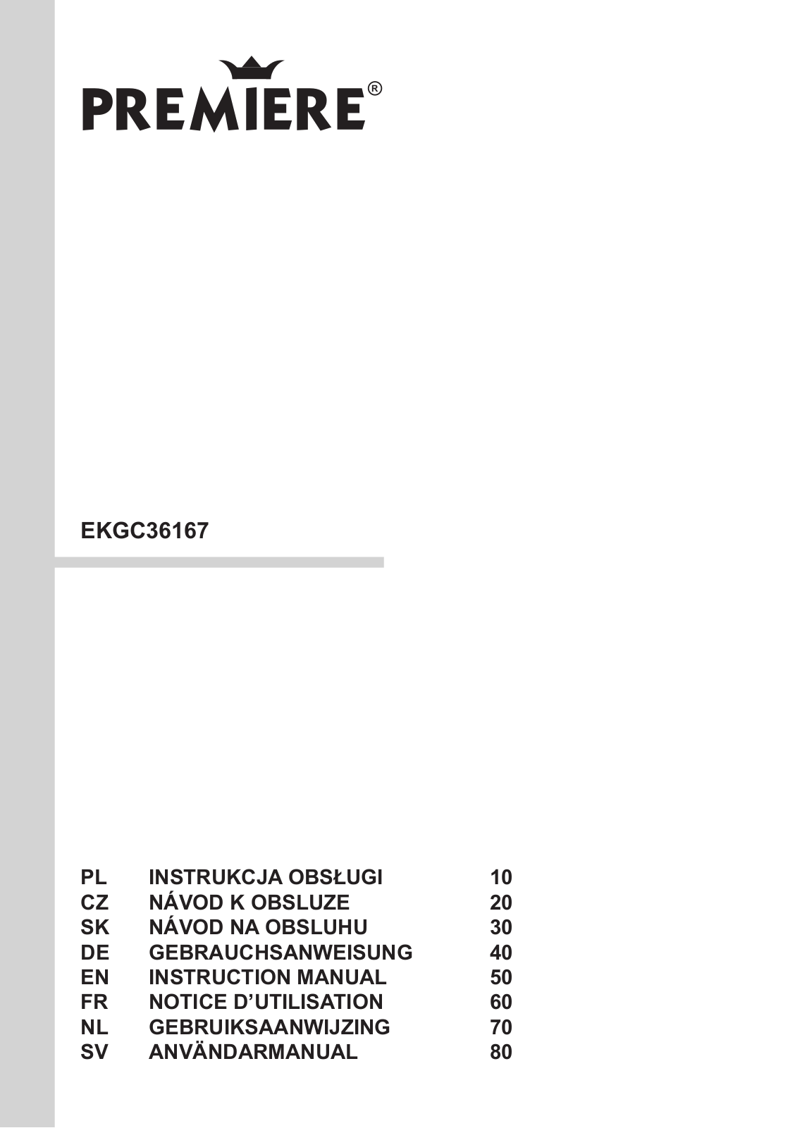 Amica EKGC36167 Operating Instructions