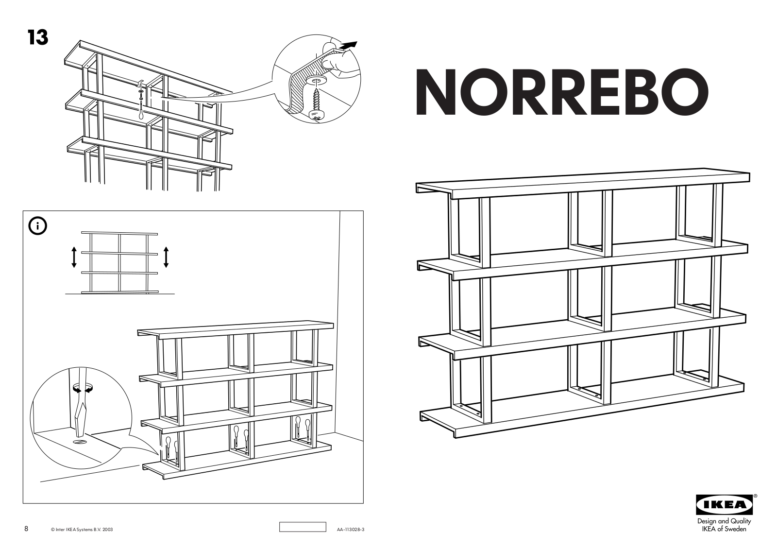 IKEA NORREBO SHELVING UNIT 72X47 Assembly Instruction